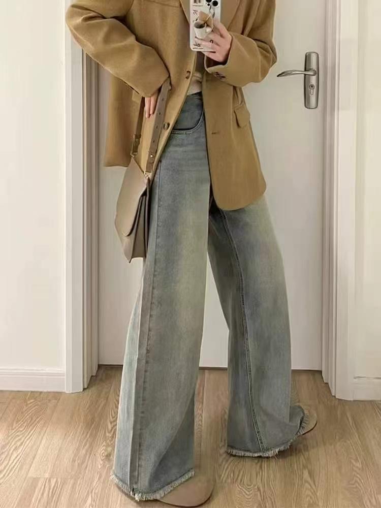 Spring Autumn Vintage Washed Cotton Narrow Straight Jeans, Size S-2XL, Total 811 Pieces - Image 7