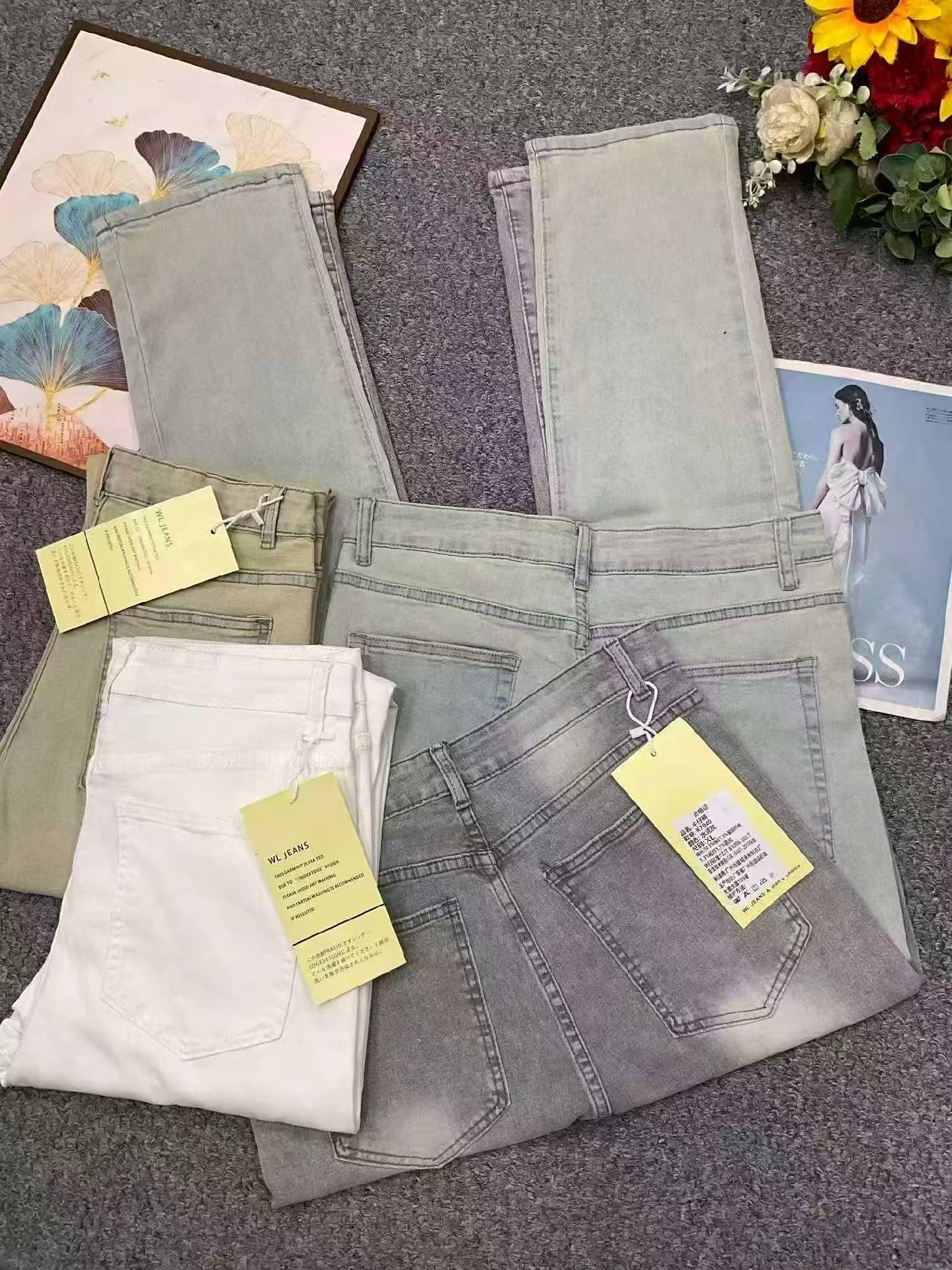 1000 dona erkaklar uchun amerikacha vintage yirtilgan tor-to‘g‘ri fasonli jinsi shimlar - Image 4