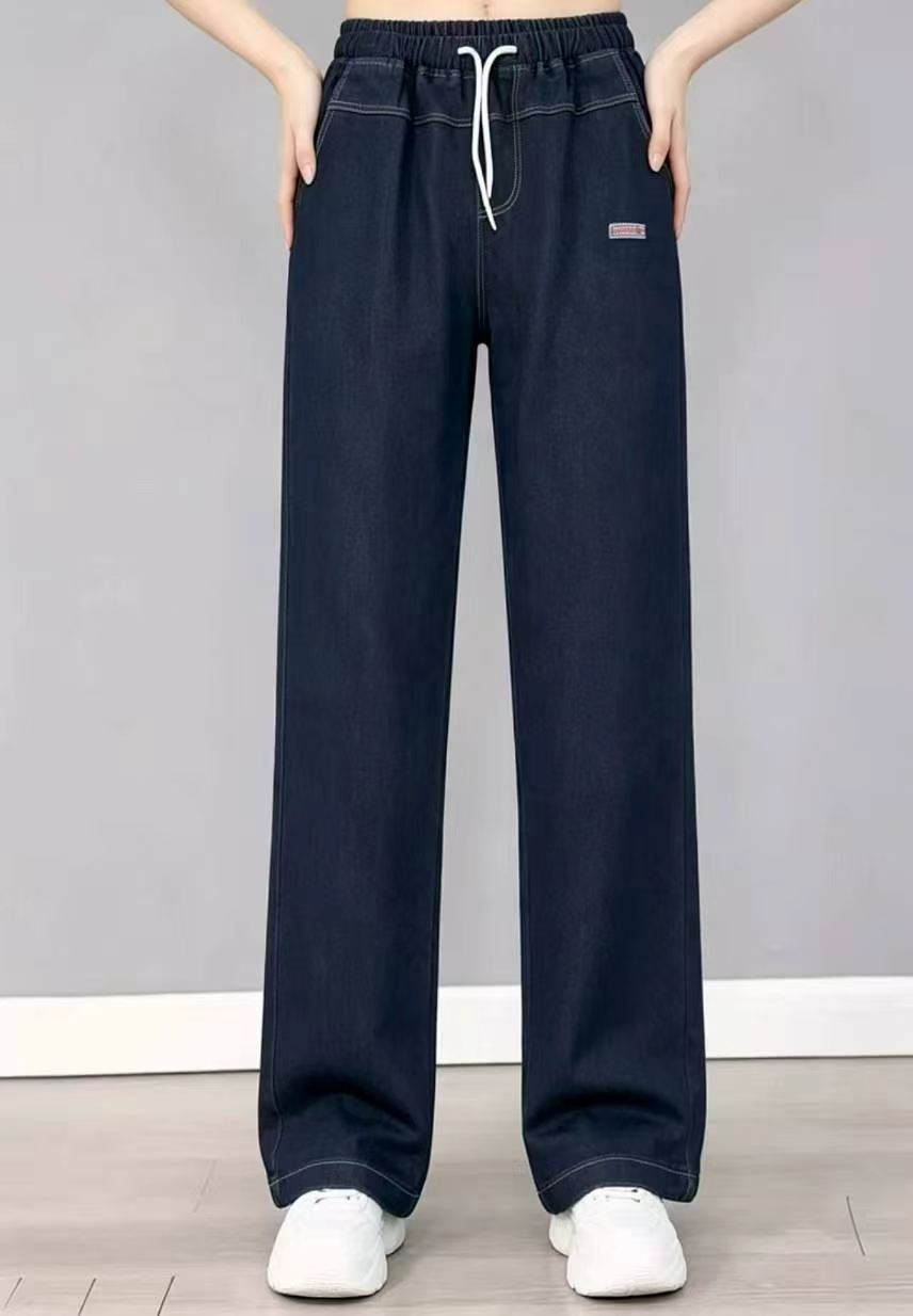 Vipande 650 vya Jeans za Moja kwa Moja za Kiuno cha Mpira za Mtindo wa Kale kwa Majira ya Kuchipua na Kupuputika Majani - Image 8