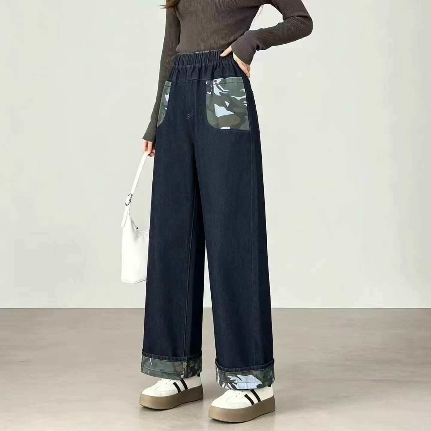 Spring Autumn Vintage Stretch Straight Wide Leg Jeans, 495 Pieces - Image 4