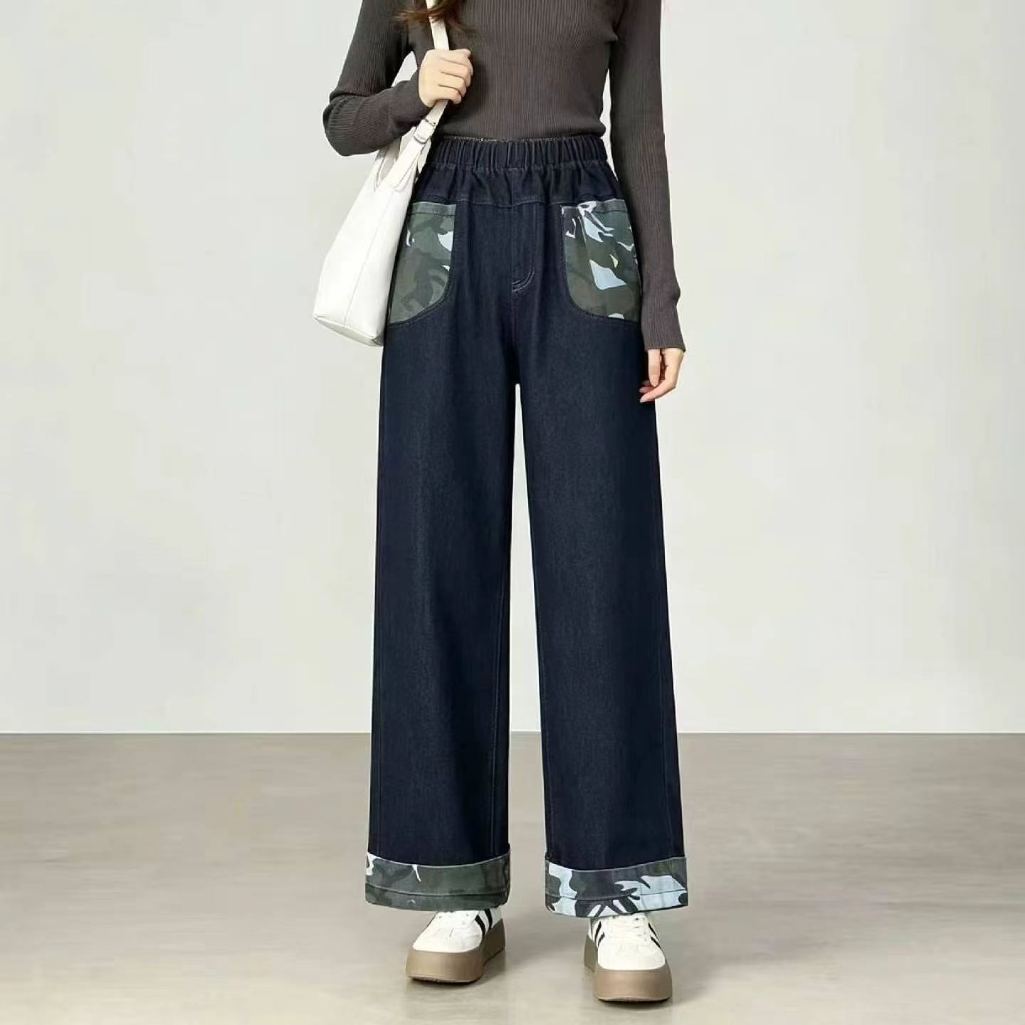 Spring Autumn Vintage Stretch Straight Wide Leg Jeans, 495 Pieces - Image 5
