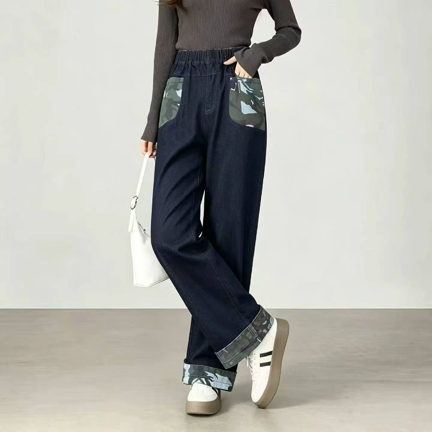Spring Autumn Vintage Stretch Straight Wide Leg Jeans, 495 Pieces - Image 8