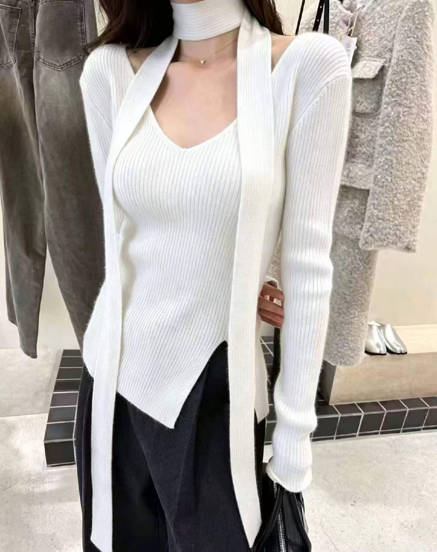 Áo len dệt kim tay dài cổ quấn dáng rộng màu trơn mẫu mới dành cho Xuân Thu, 415 chiếc - Image 4