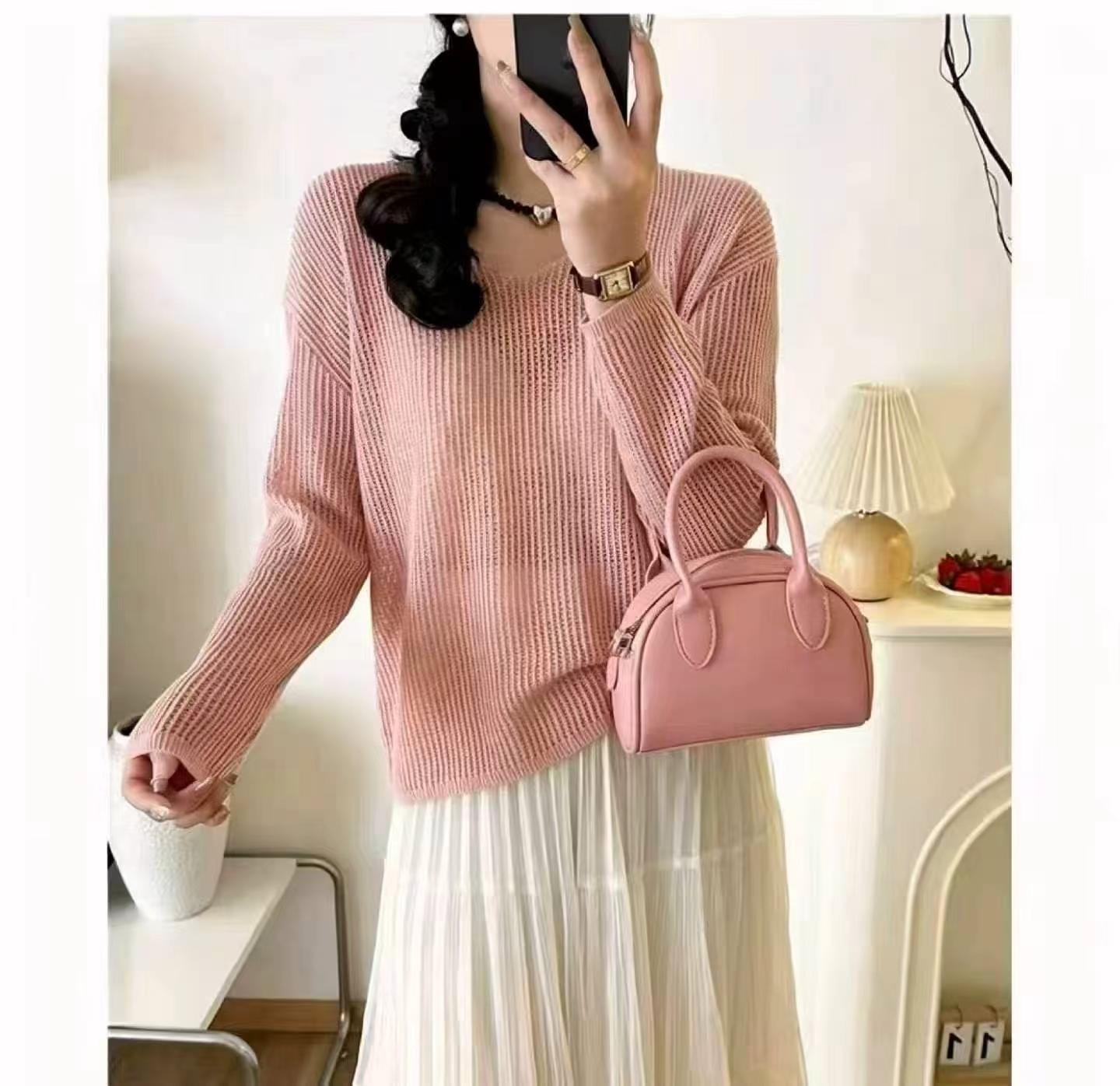 Early Autumn New Korean Style Solid Loose V-neck Knit Pullover Sweater 436 Pieces - Image 2