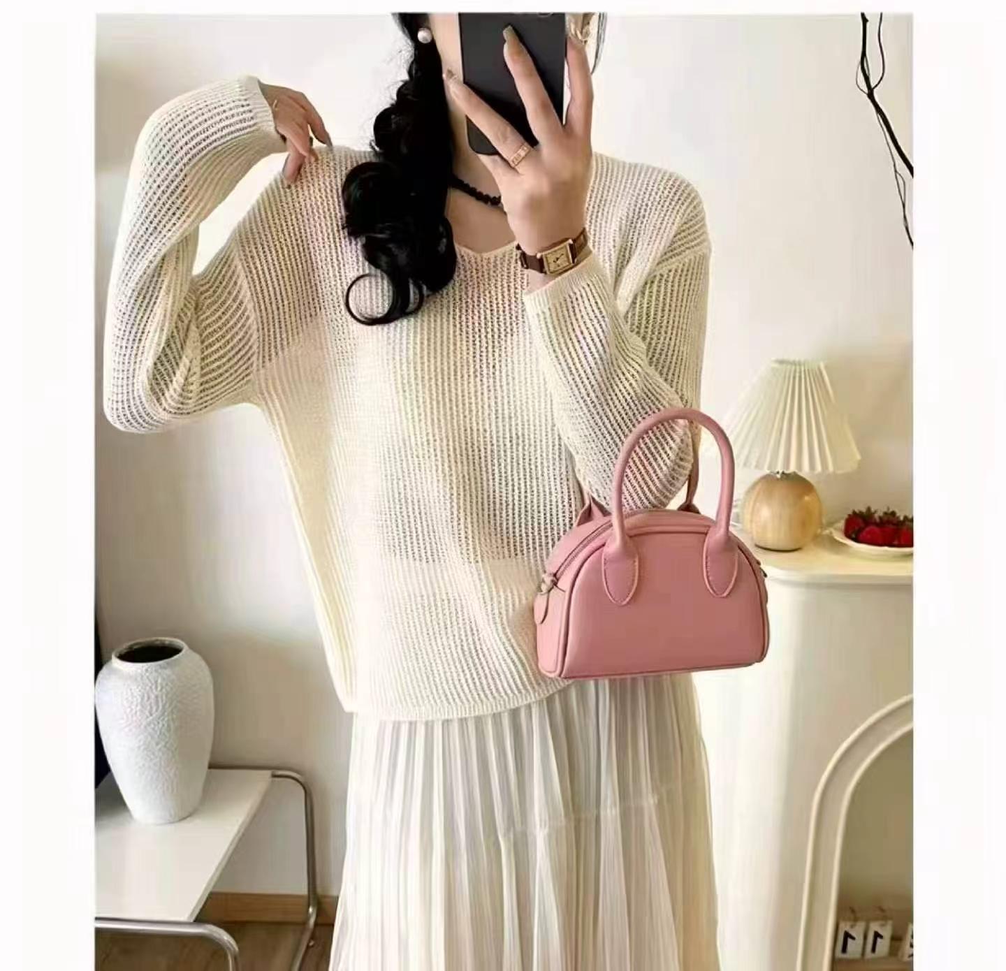 Early Autumn New Korean Style Solid Loose V-neck Knit Pullover Sweater 436 Pieces - Image 5