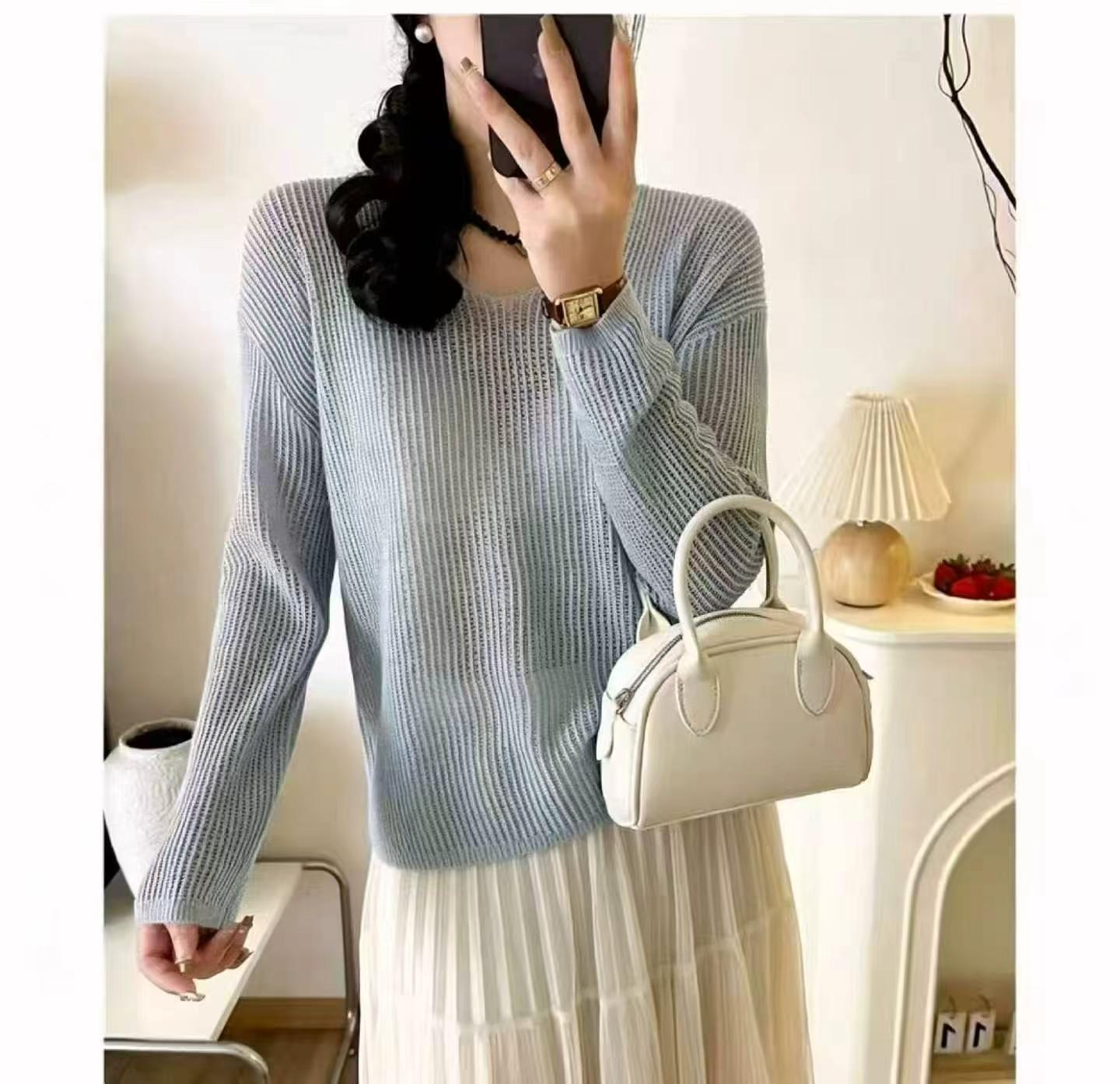 Early Autumn New Korean Style Solid Loose V-neck Knit Pullover Sweater 436 Pieces - Image 8