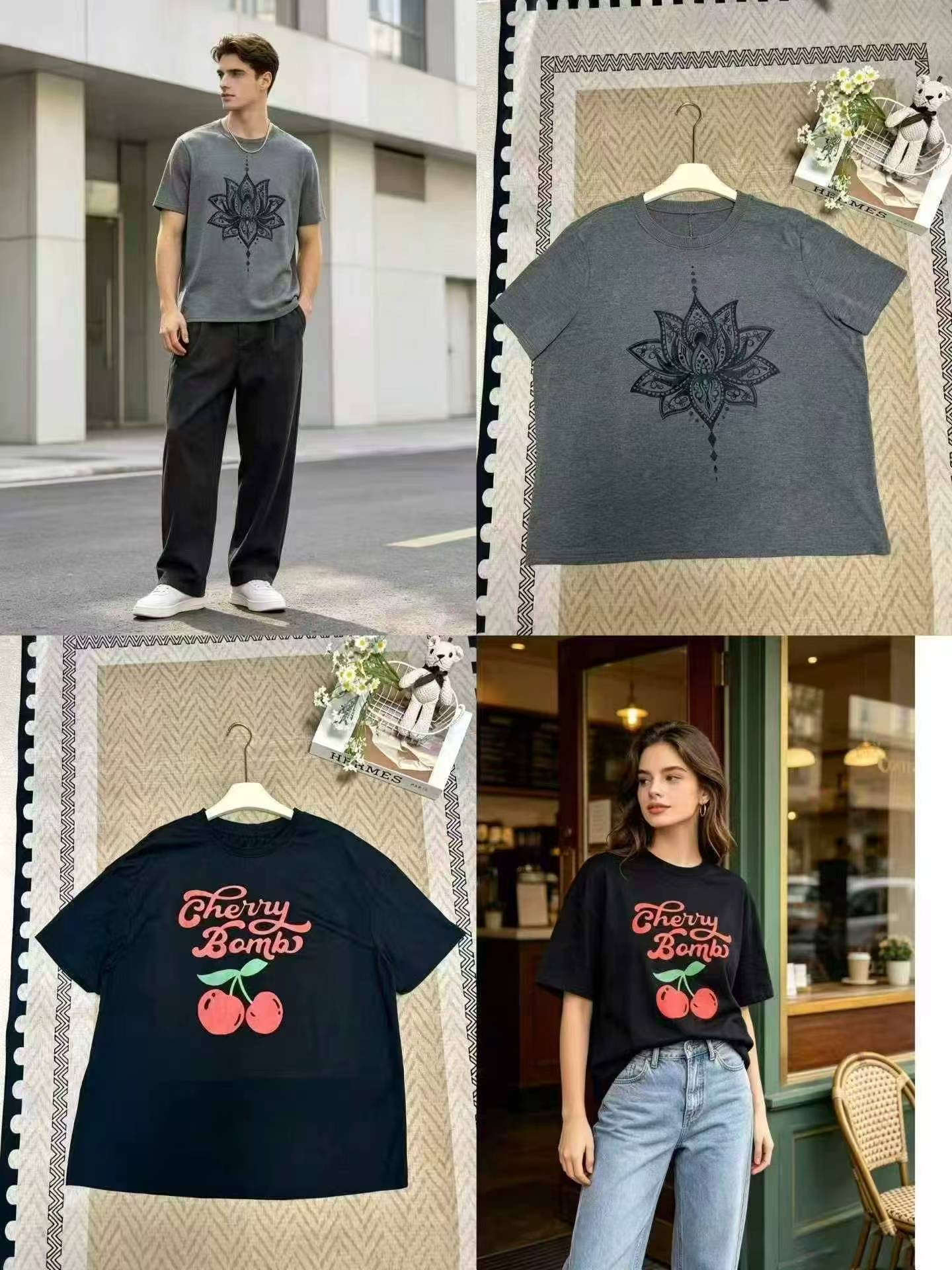 2000 Pieces Unisex Summer Casual Loose Short Sleeve T-Shirts - Image 8
