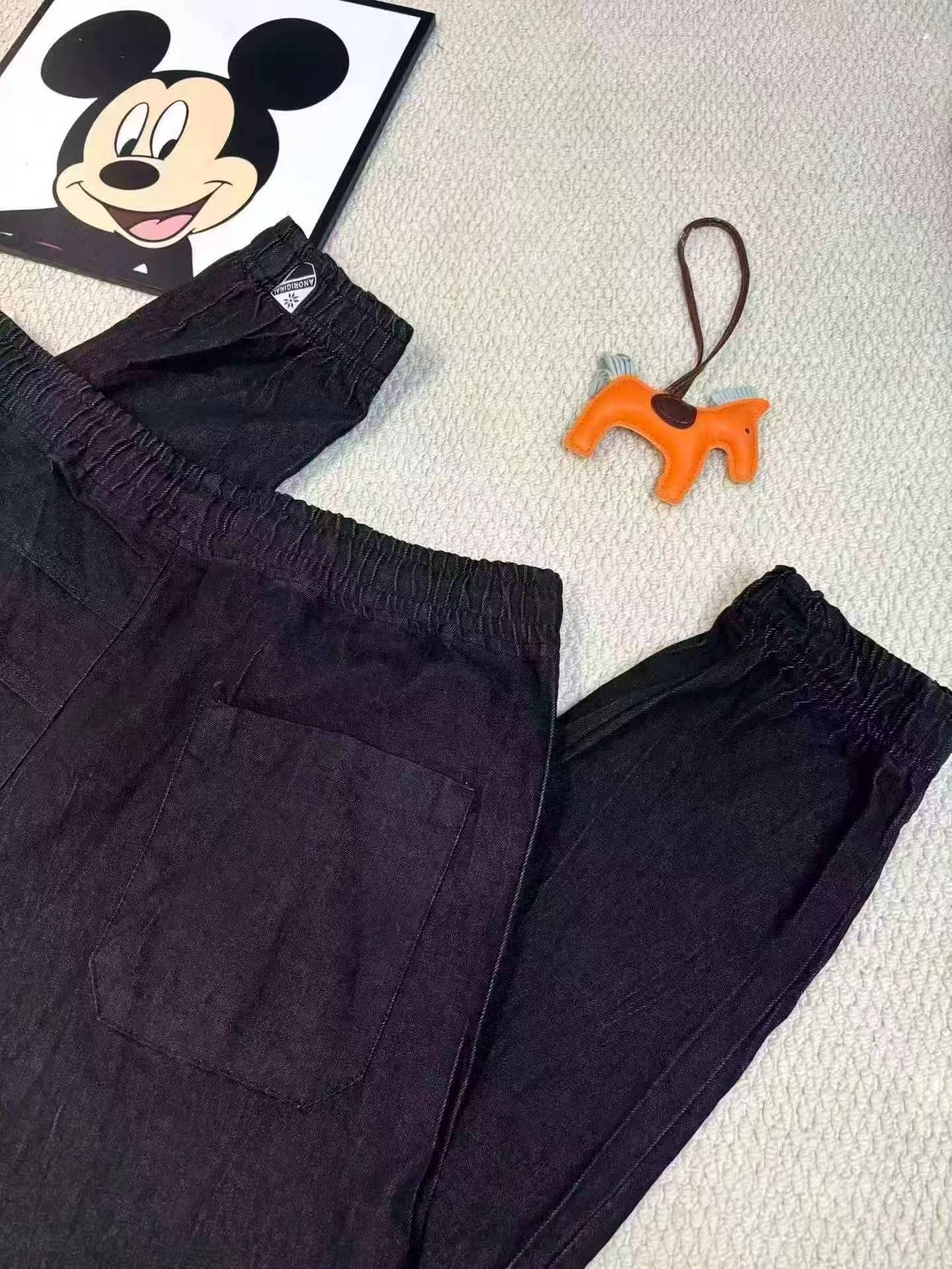 Celana Jeans Pria Hitam Washed Model Longgar Pinggang Elastis Tali Serut, 3.500 Pcs, Ukuran 28-36 - Image 7