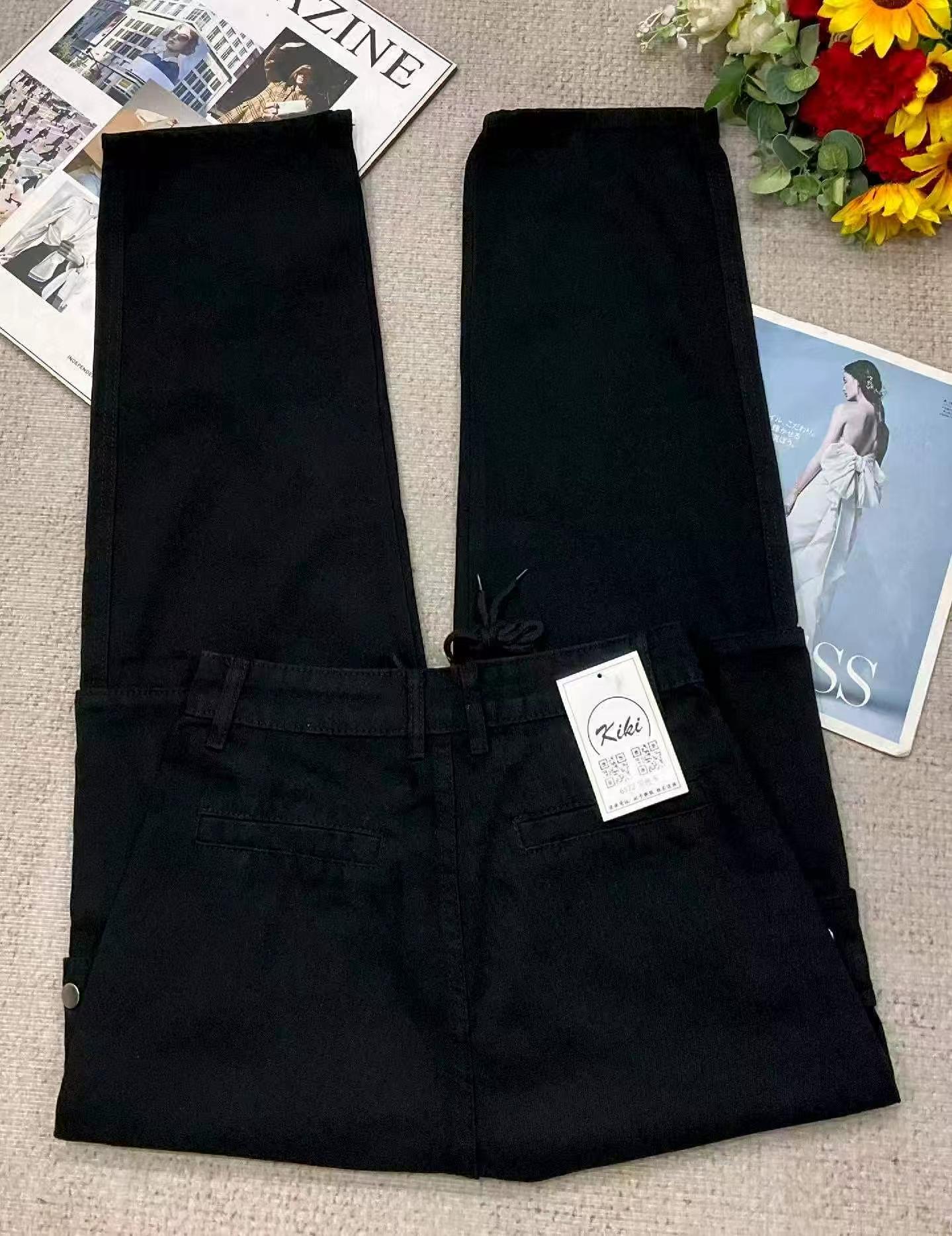 Spring Autumn Vintage Washed Cotton Multi-pocket Straight Wide Leg Jeans, 320 PCS - Image 4