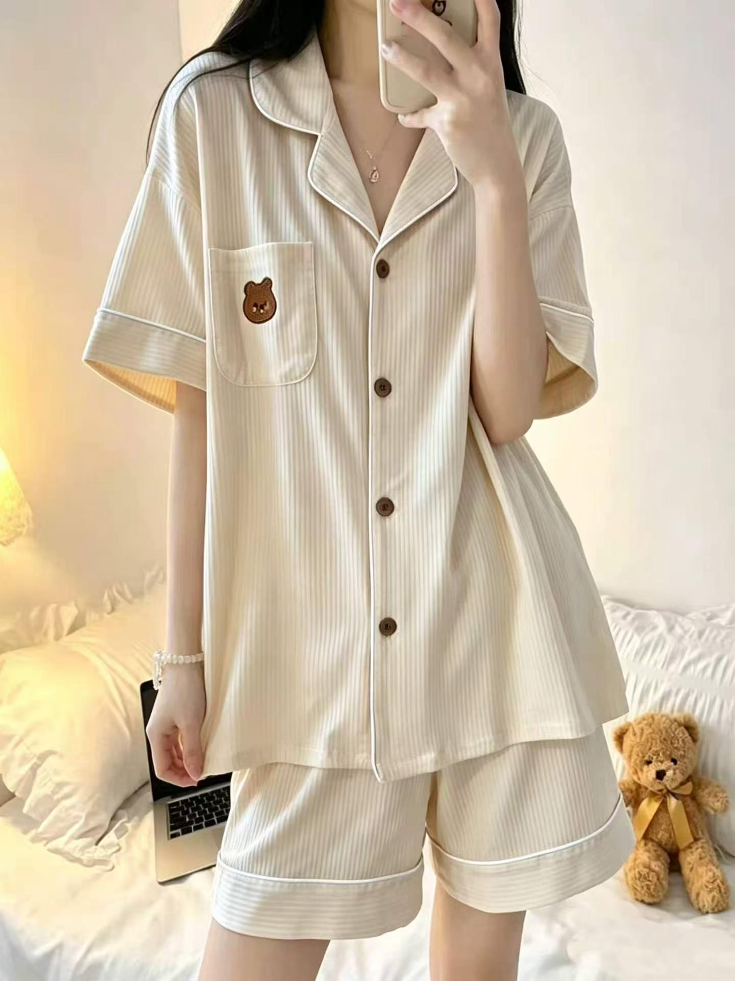 833 Sets 2026 New Bear Button Cardigan Shorts Sweet Suit - Image 2