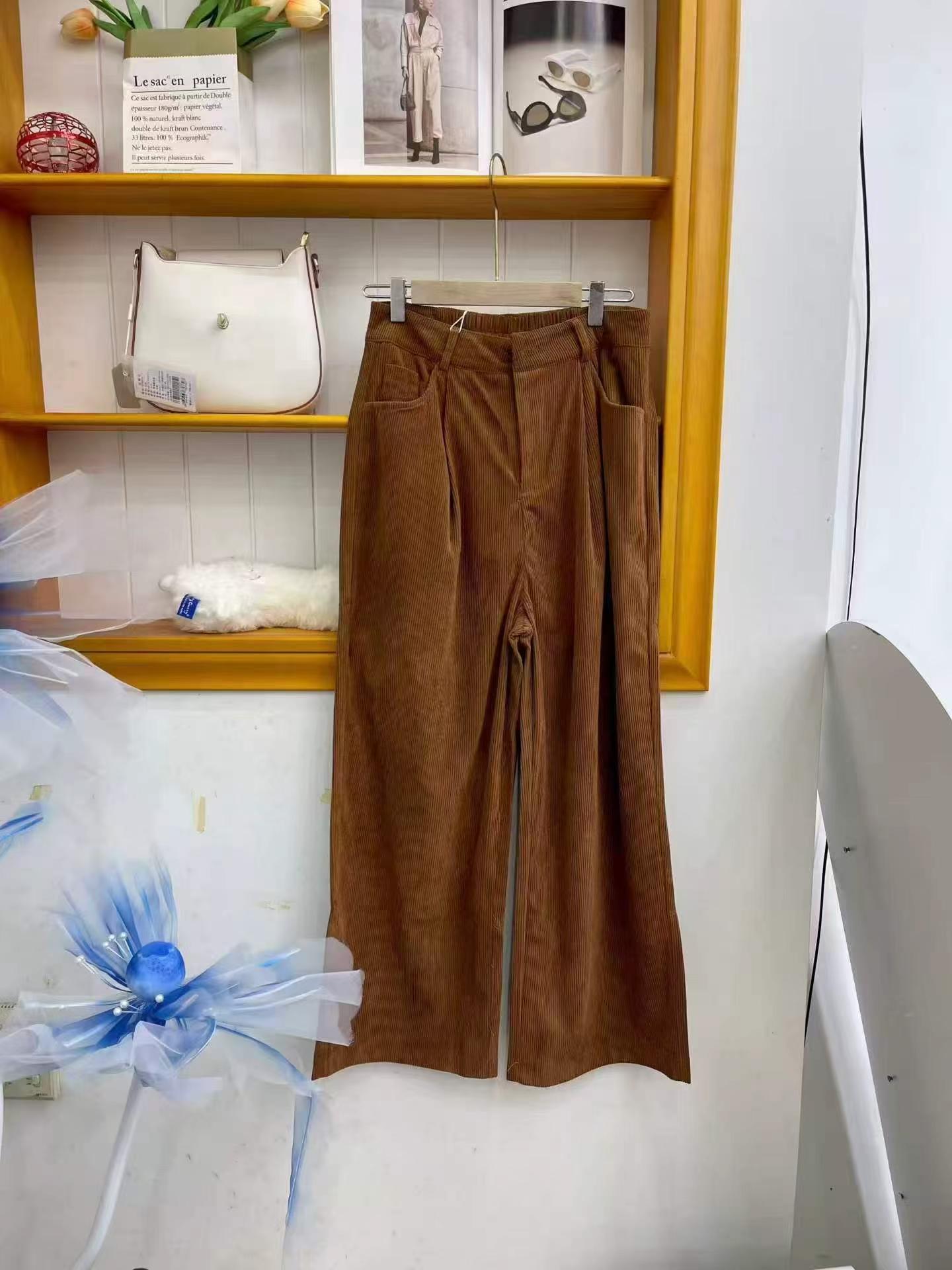 Seluar Kaki Lebar Korduroi Kasual untuk Musim Bunga, Musim Luruh dan Musim Sejuk, Kira-kira 650 Helai - Image 6