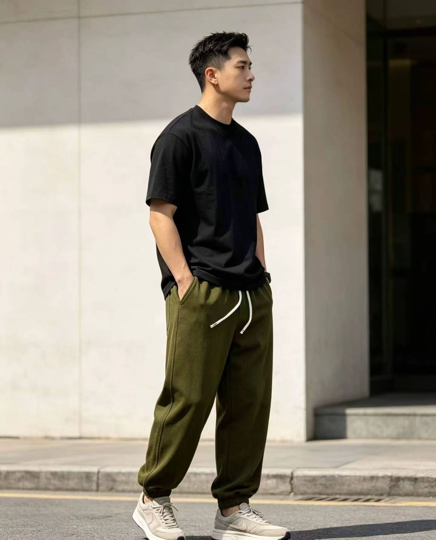 Nowe modne casualowe sportowe spodnie jogger ze sznurkiem, około 230 sztuk - Image 2