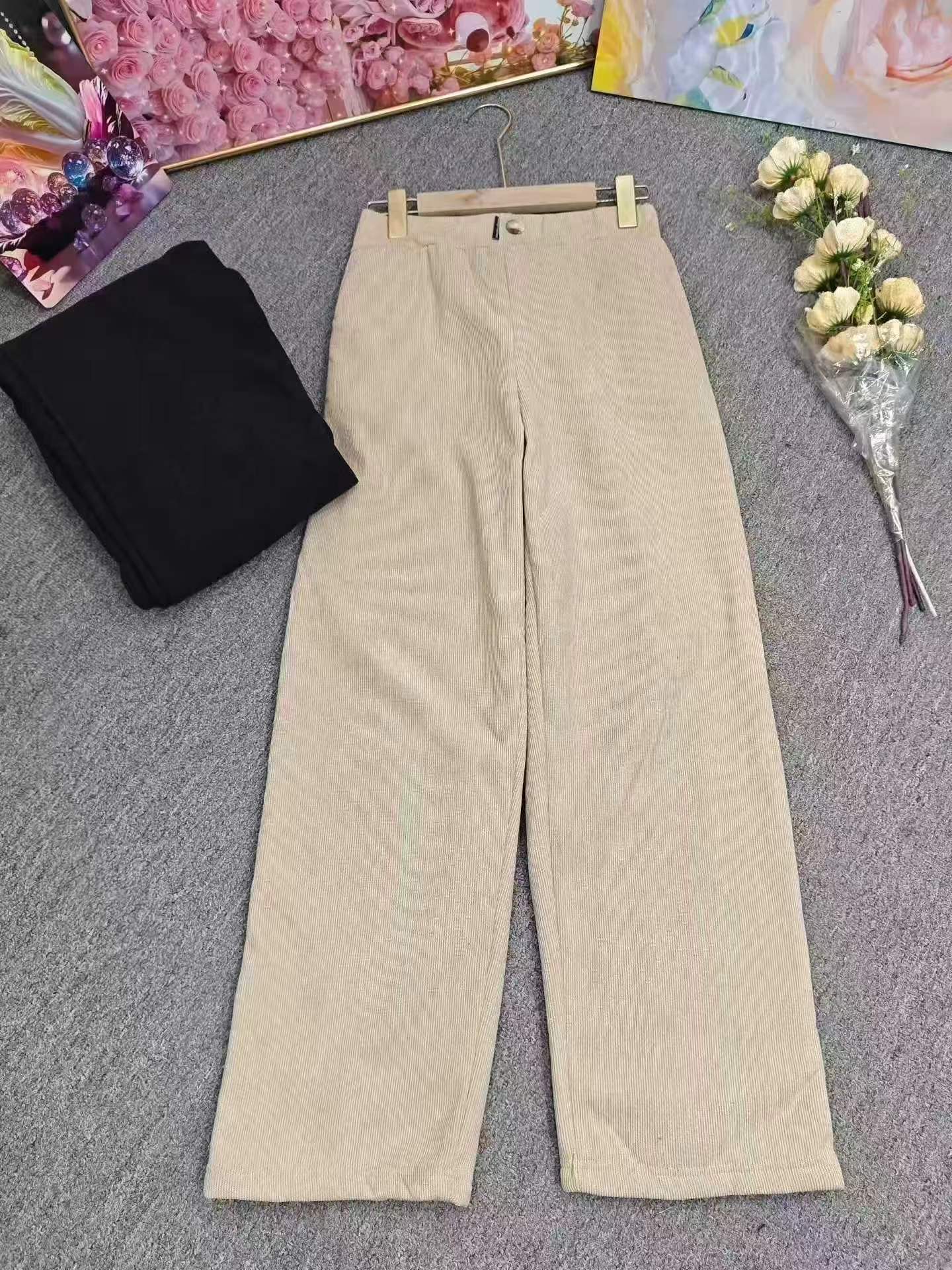 Pantalon décontracté aminciissant droit en velours côtelé molletonné, environ 650 pièces, tailles 1 à 6 - Image 4
