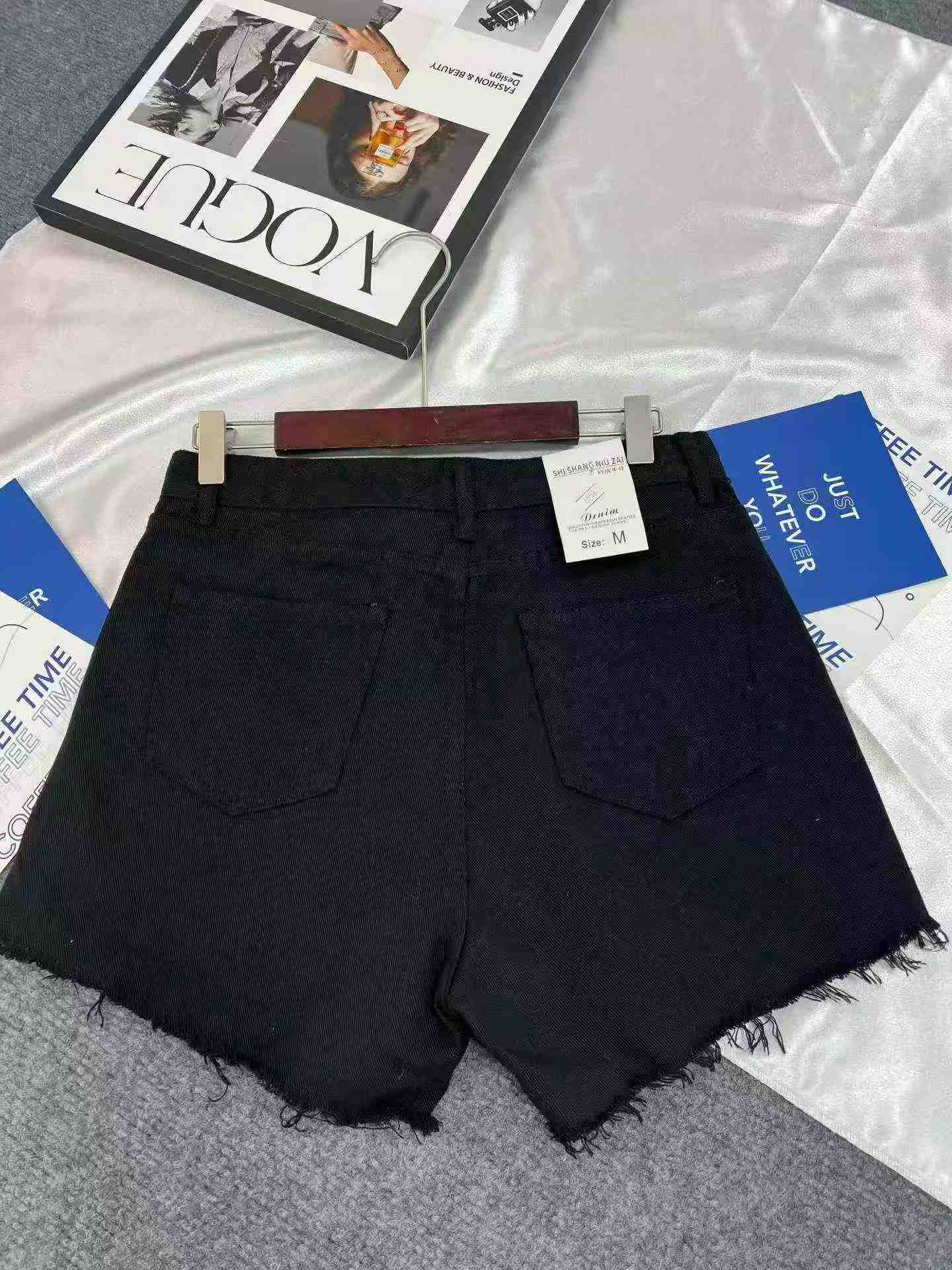 Shorts de mezclilla de tiro alto con corazón bordado para mujer, 260 piezas - Image 6