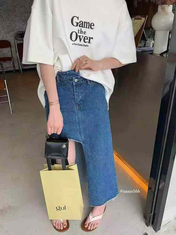 200 Pieces Women's Summer Denim Long Skirt - Image 4