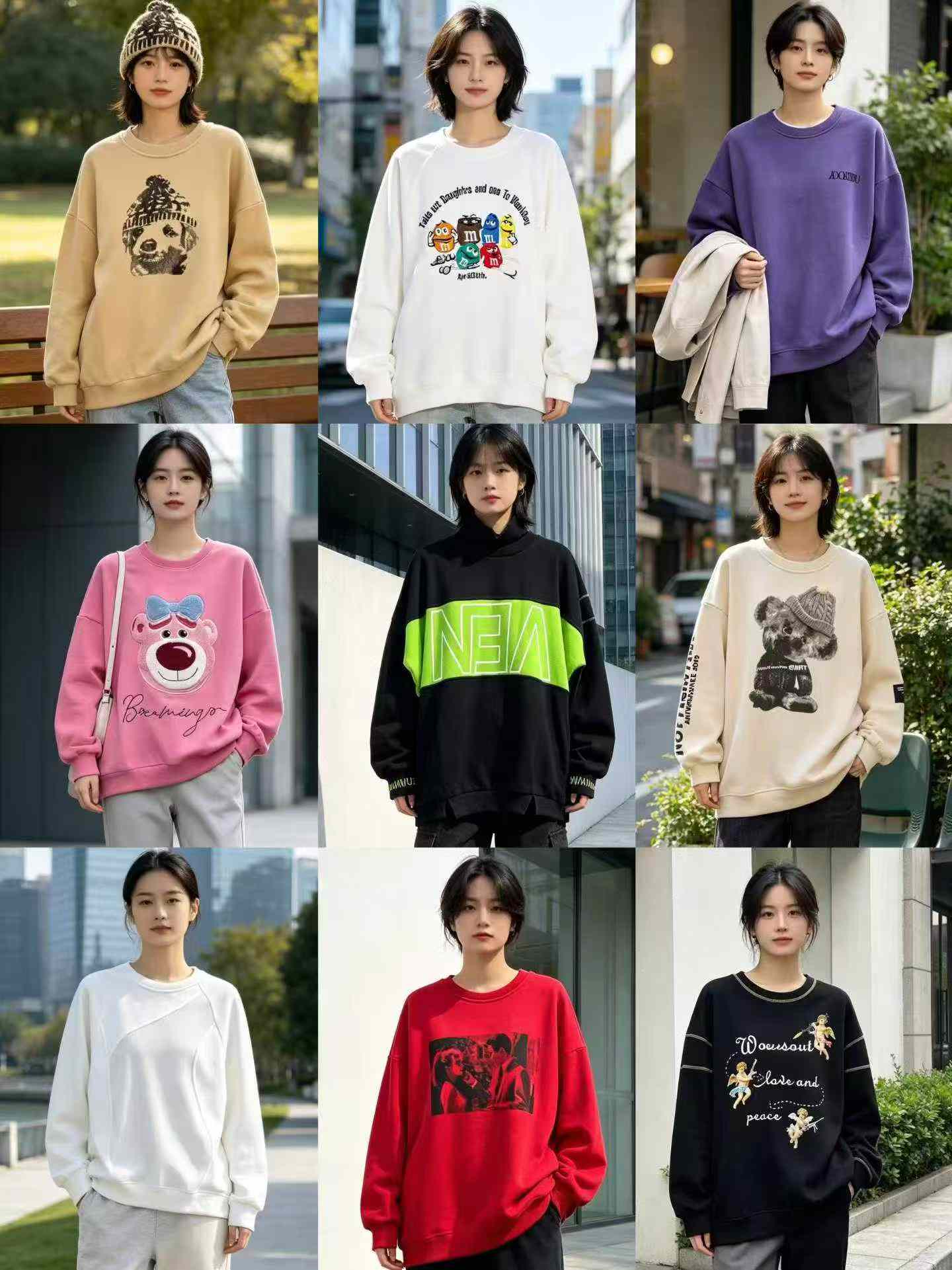 8000 pièces de sweats à col rond en molleton de coton épais American Trendy, en stock, vente en gros - Image 2