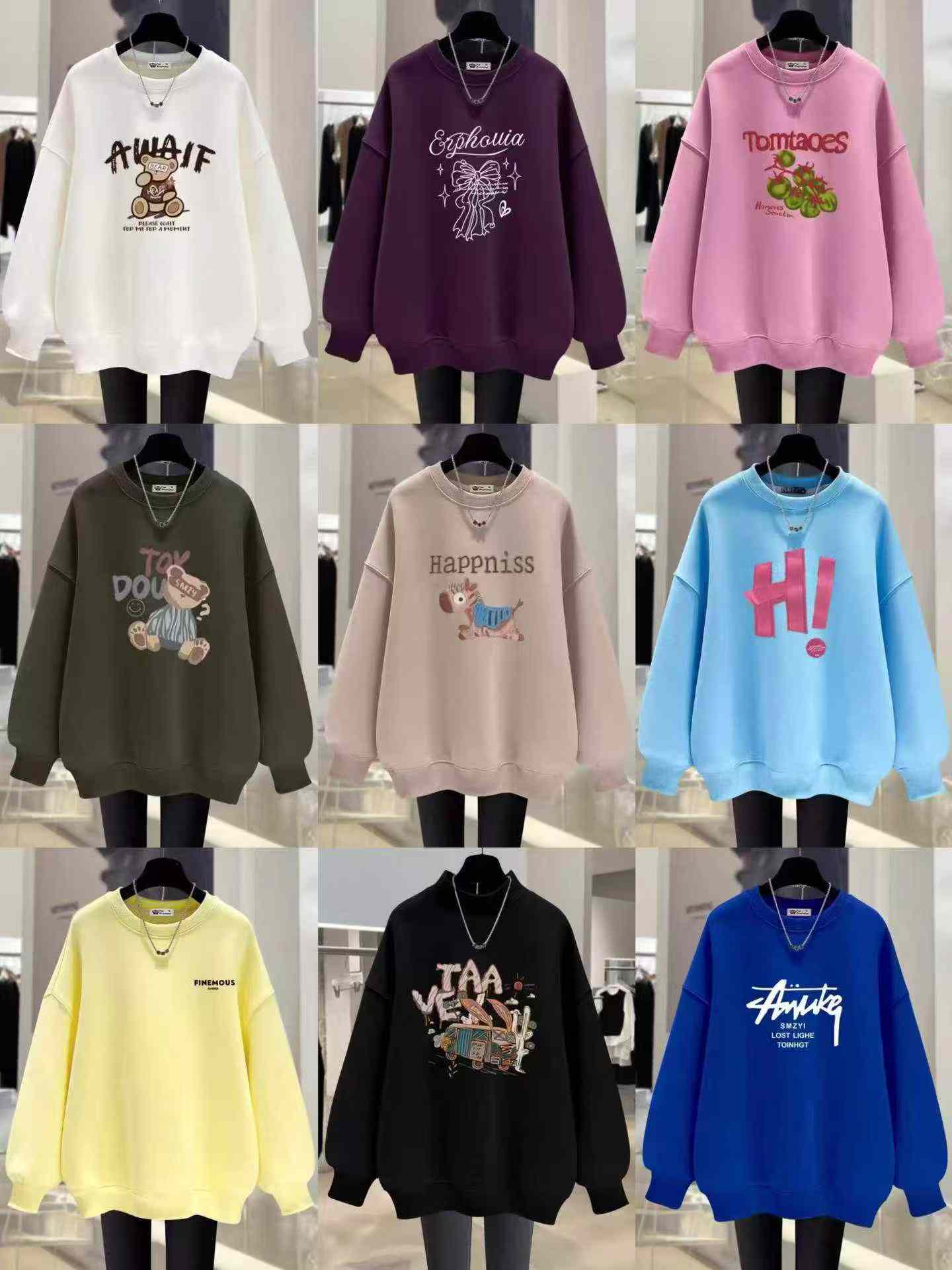 8000 pièces de sweats à col rond en molleton de coton épais American Trendy, en stock, vente en gros - Image 6