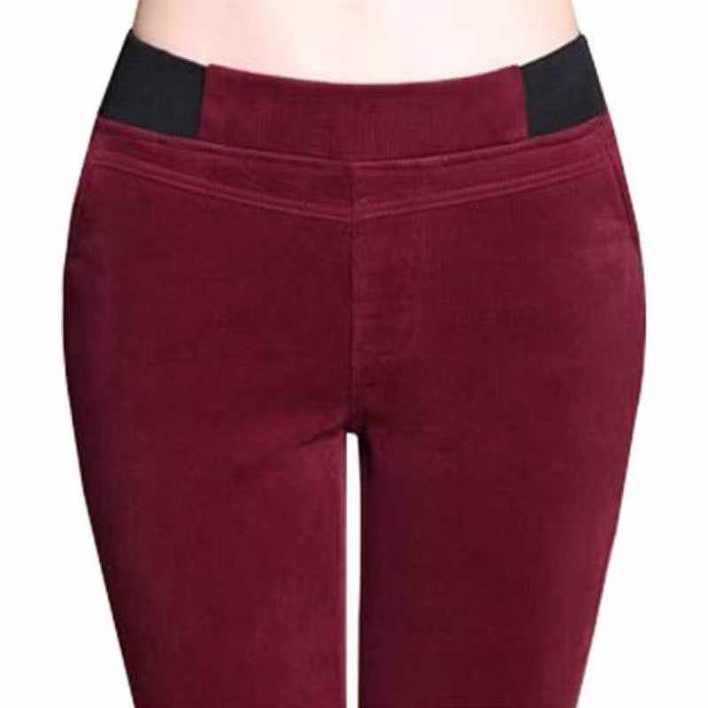 2624 Pieces Maillard Corduroy Autumn Winter High Waist Slim Stretch Flared Casual Long Pants - Image 2