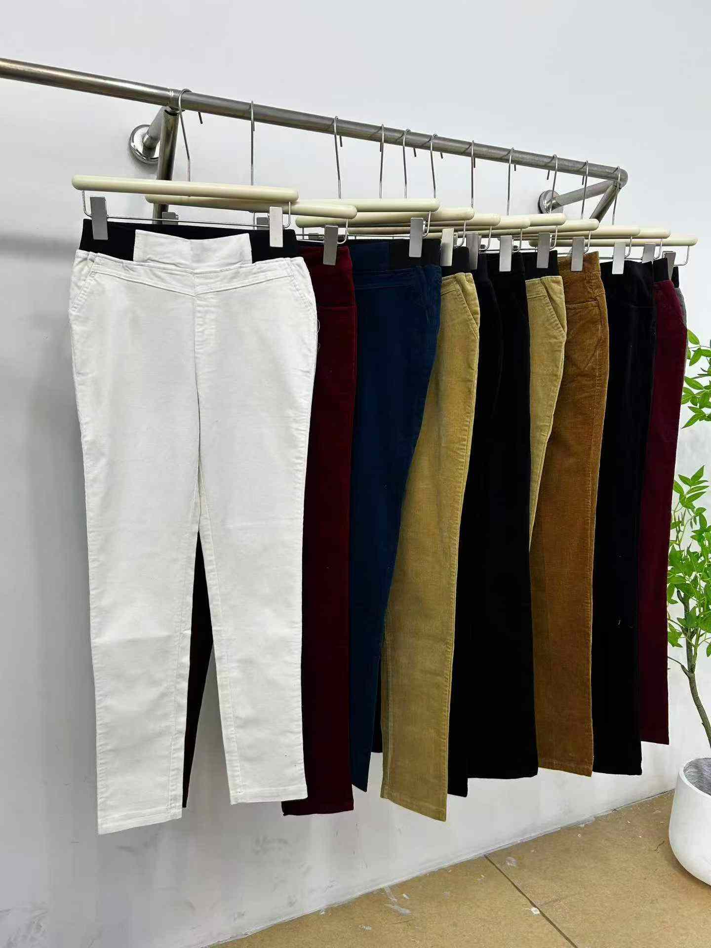 2624 Pieces Maillard Corduroy Autumn Winter High Waist Slim Stretch Flared Casual Long Pants - Image 6