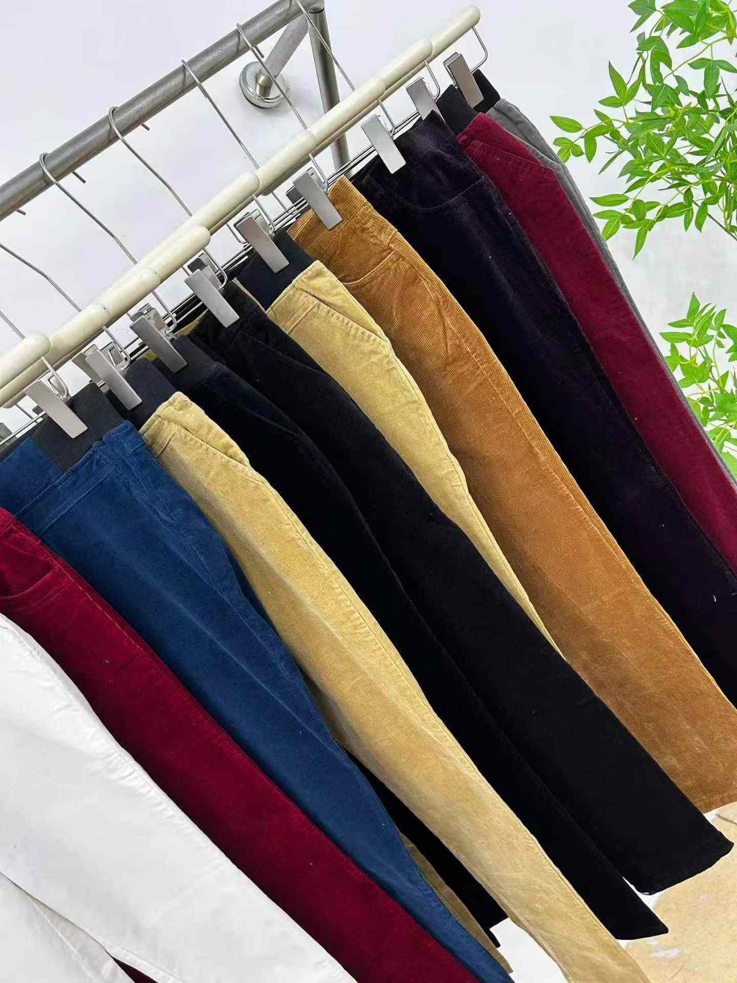 2624 Pieces Maillard Corduroy Autumn Winter High Waist Slim Stretch Flared Casual Long Pants - Image 8