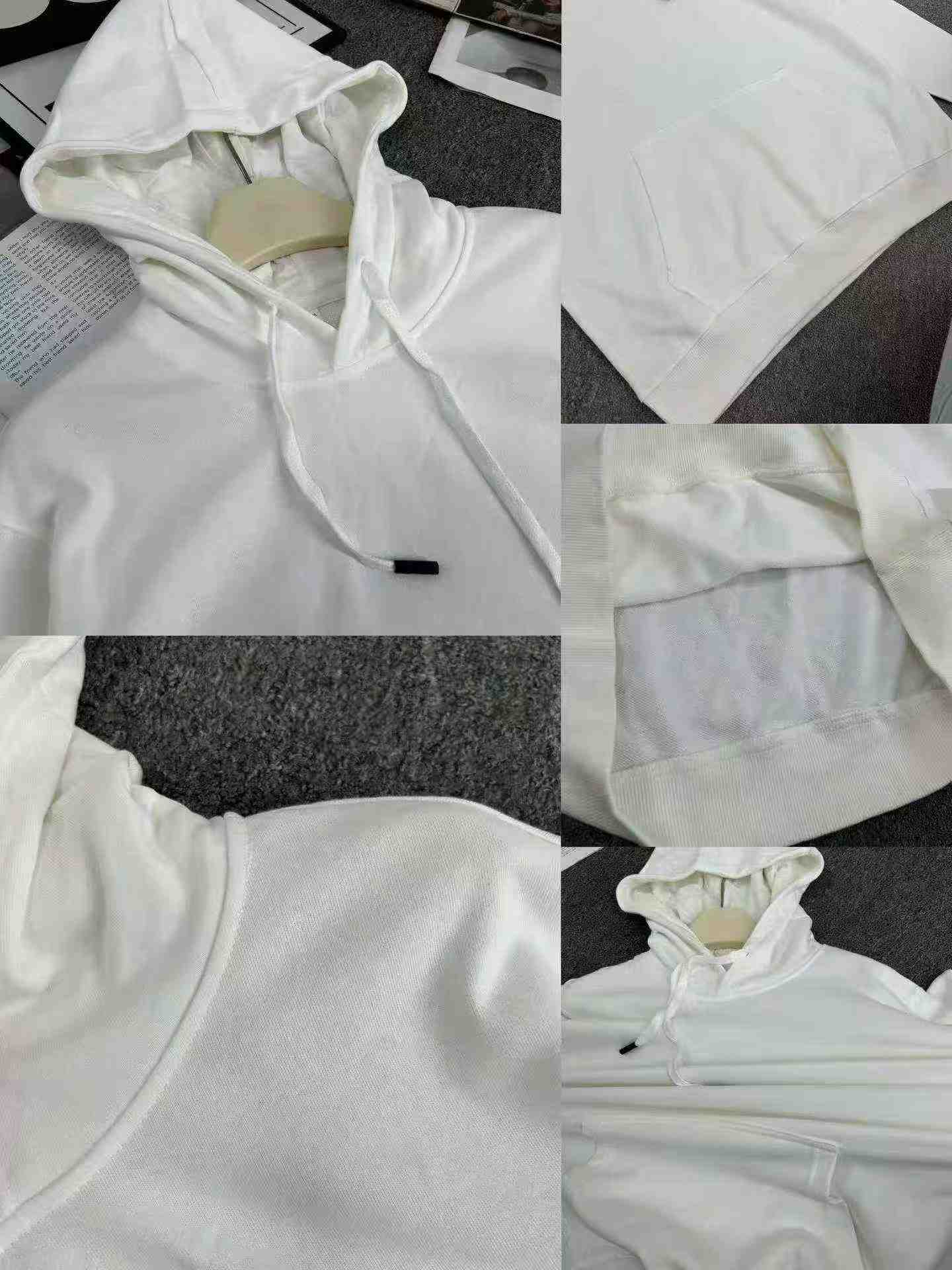 1006 Keping Sweatshirt Bertudung Uniseks Longgar Kapas Terry Tebal Polos - Image 9