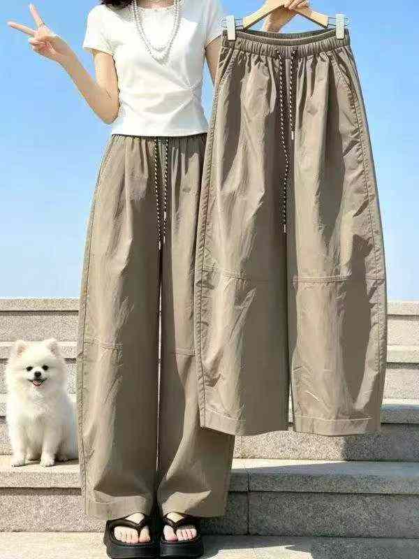 Pantalon ballon d'été style coréen, taille haute, jambe large, 3200 pièces - Image 2