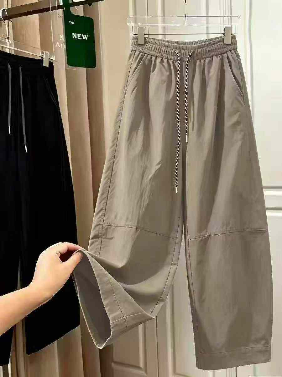 Pantalon ballon d'été style coréen, taille haute, jambe large, 3200 pièces - Image 5