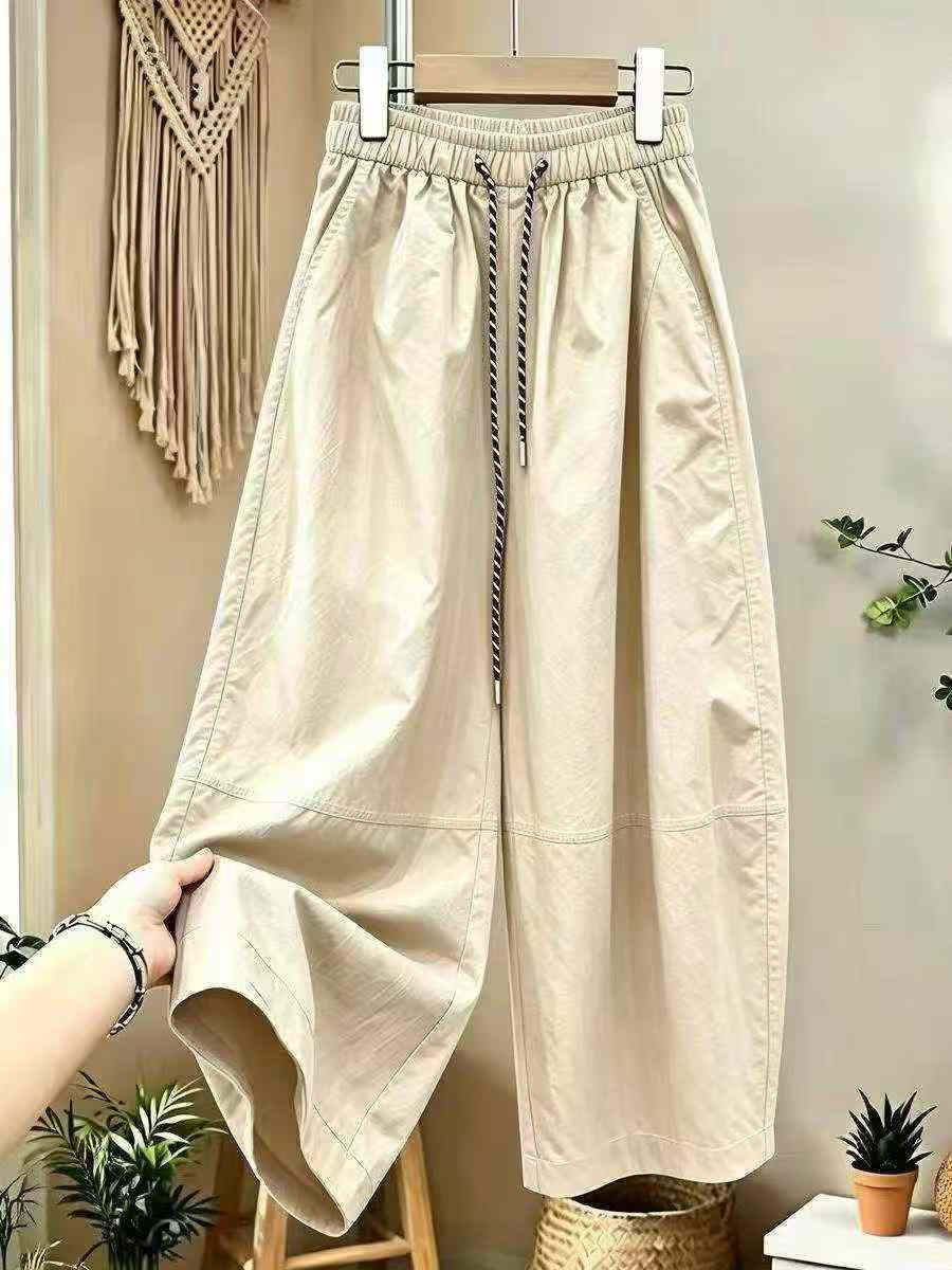 Pantalon ballon d'été style coréen, taille haute, jambe large, 3200 pièces - Image 6