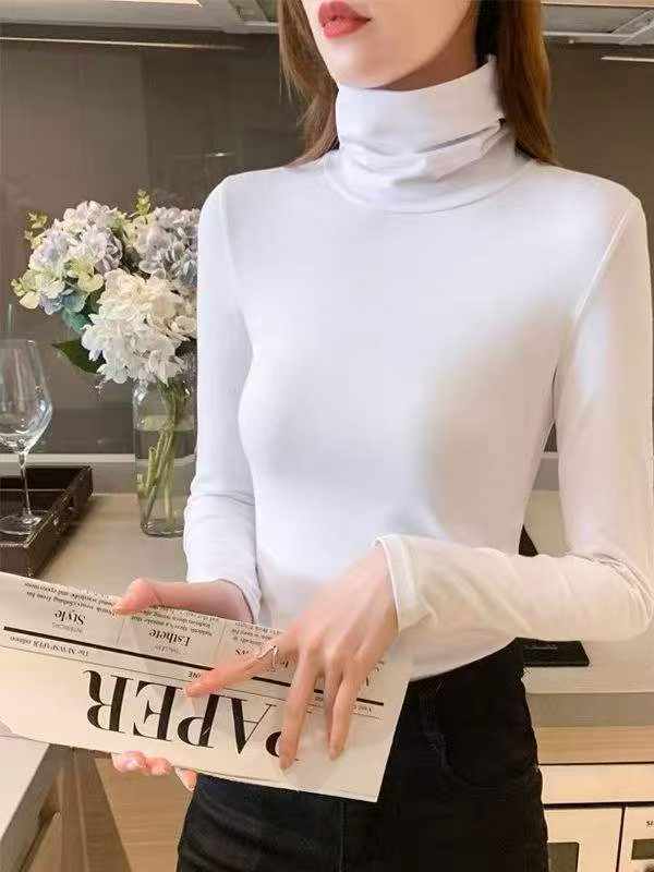 Women's Stacked Turtleneck Long Sleeve Cotton Base T-Shirt 351 Pieces - Image 2