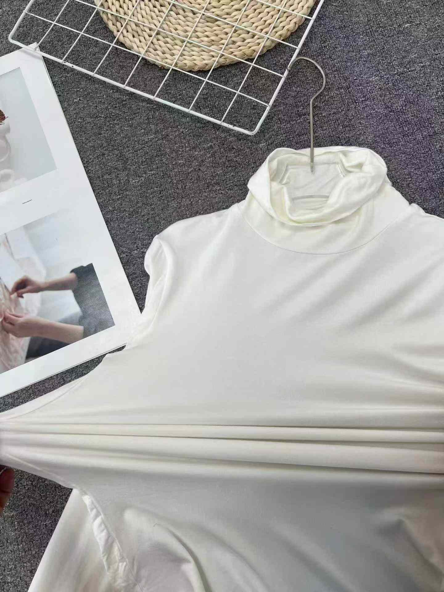 Women's Stacked Turtleneck Long Sleeve Cotton Base T-Shirt 351 Pieces - Image 8