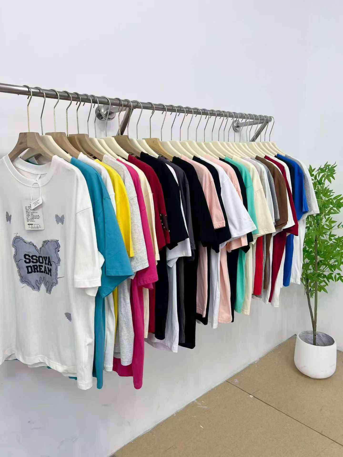 Modne bawełniane luźne t-shirty z krótkim rękawem, unisex, 8500 sztuk - Image 2