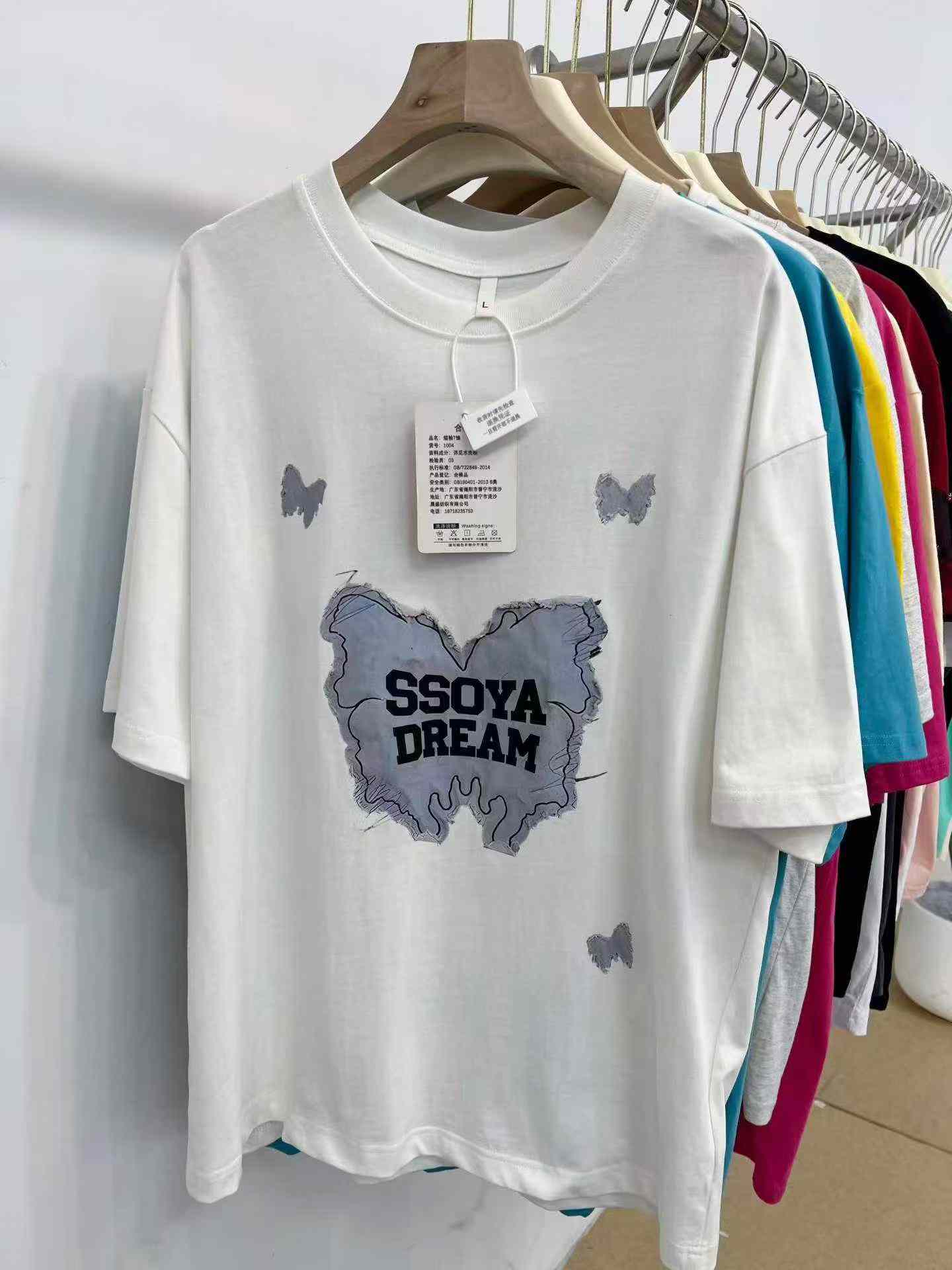 Modne bawełniane luźne t-shirty z krótkim rękawem, unisex, 8500 sztuk - Image 3