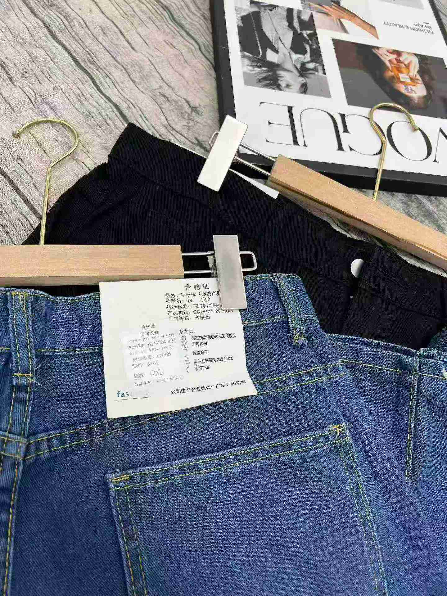 Quần jean nam ống rộng form rộng có khóa kéo bên hông phong cách High Street Mỹ - 500 chiếc - Image 8