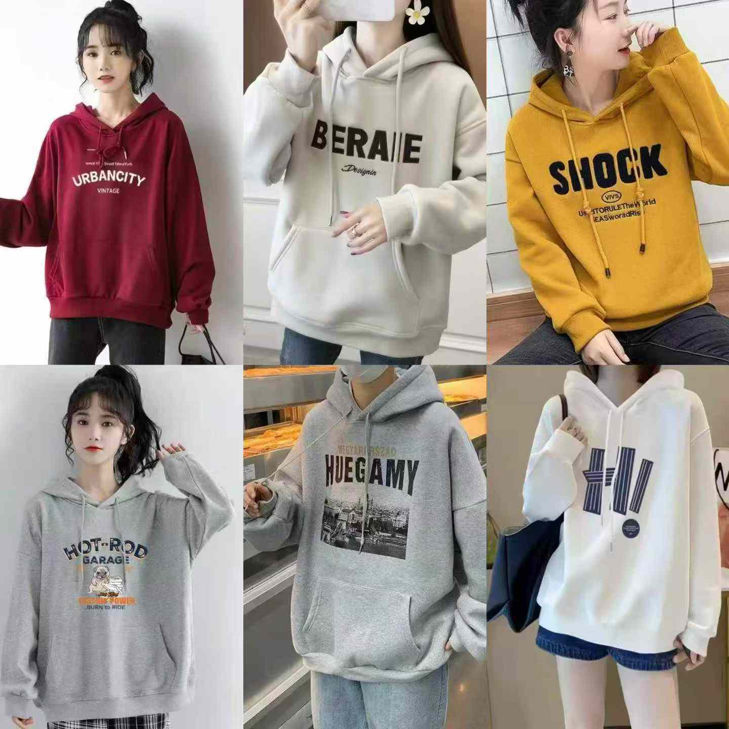 2000 Adet Amerikan Retro Baskılı Unisex Bol Kesim Kapüşonlu Sweatshirt - Image 2