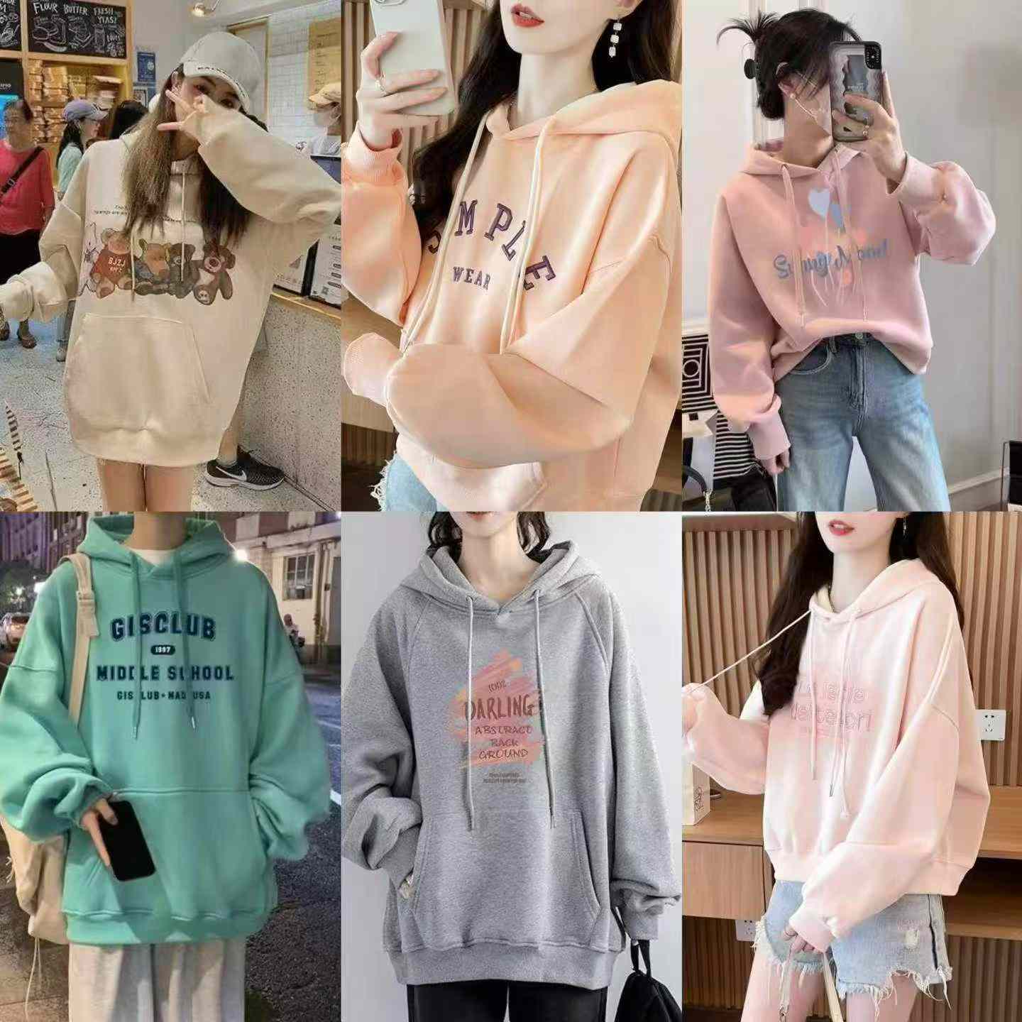 2000 Adet Amerikan Retro Baskılı Unisex Bol Kesim Kapüşonlu Sweatshirt - Image 3