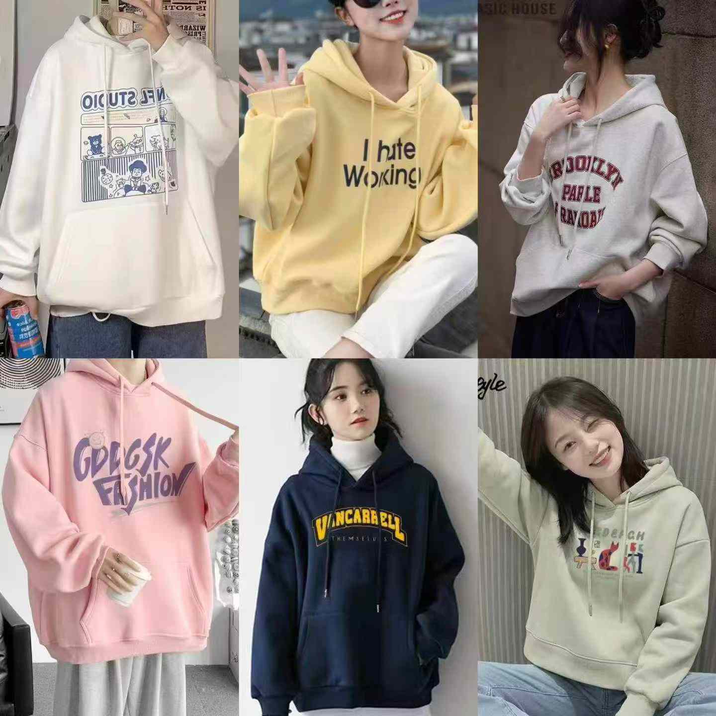2000 Adet Amerikan Retro Baskılı Unisex Bol Kesim Kapüşonlu Sweatshirt - Image 4