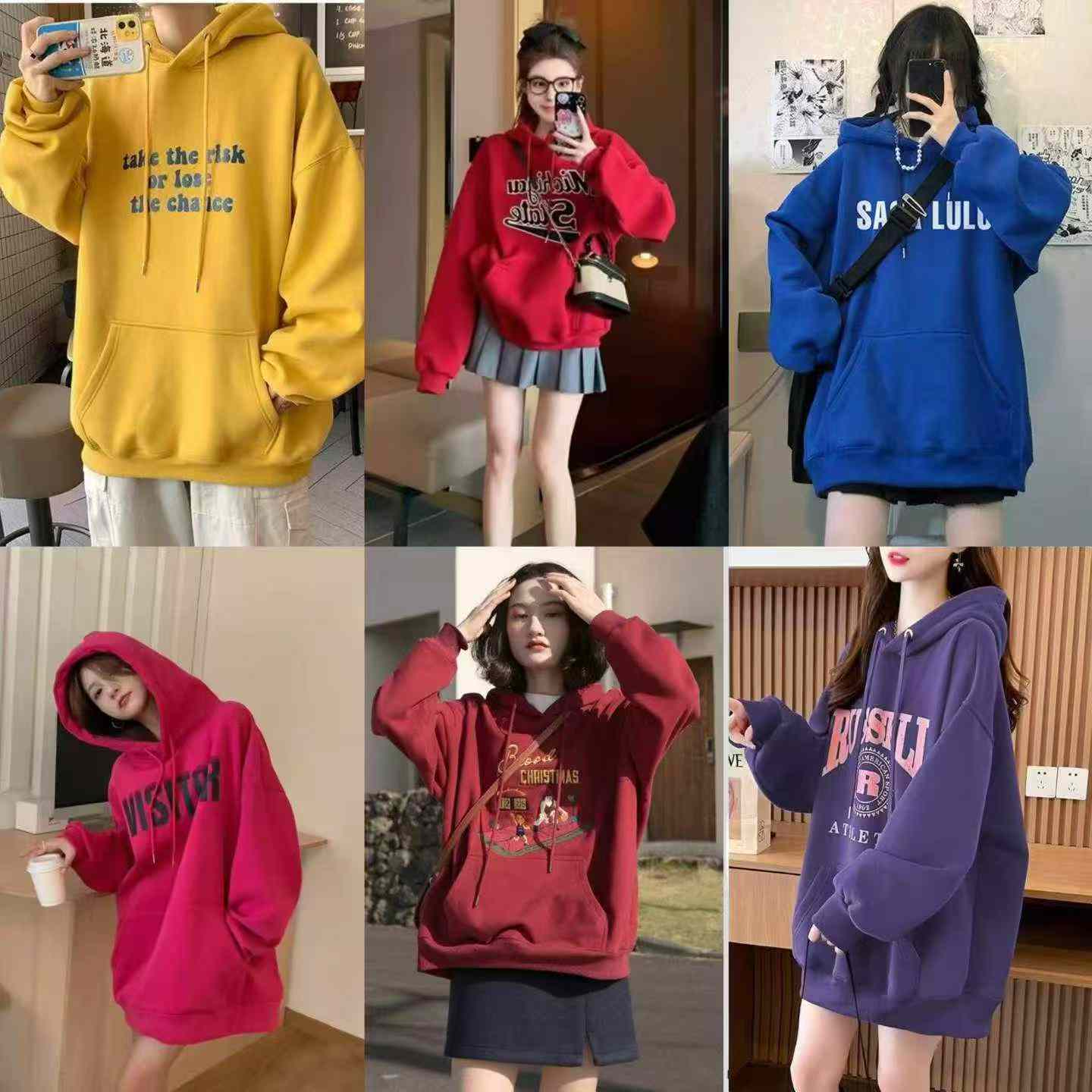 2000 Adet Amerikan Retro Baskılı Unisex Bol Kesim Kapüşonlu Sweatshirt - Image 5