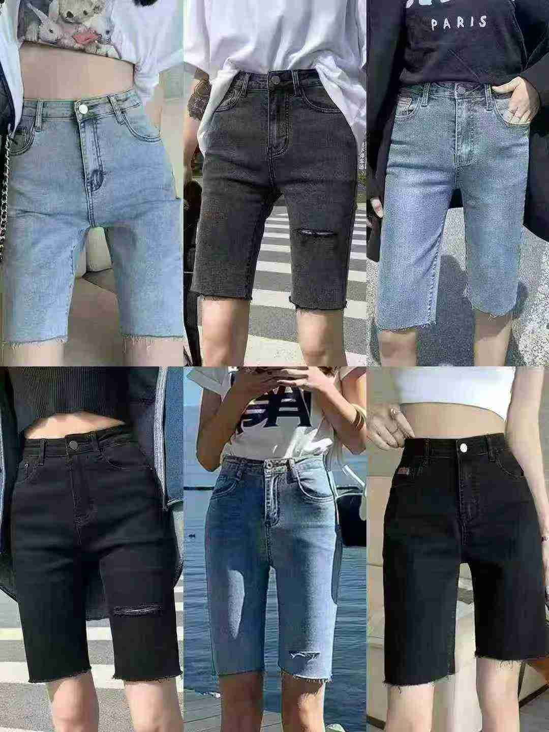 2800 Pieces High Quality Cotton Stretch Women's Denim Mid-length Shorts - Image 2