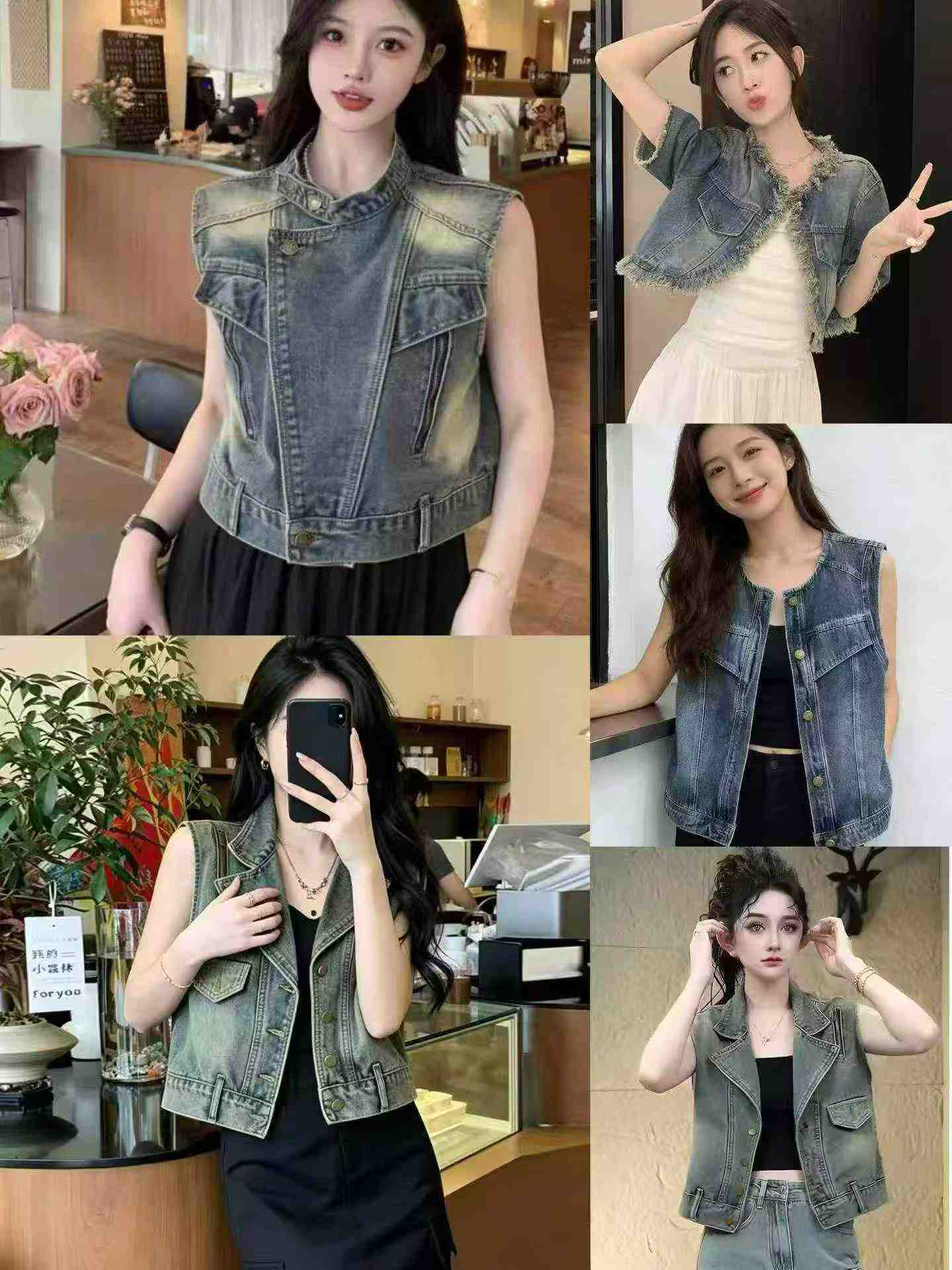 1300 PCS Rompi Denim Baru Kualitas Tinggi & Atasan Denim Lengan Pendek - Image 2