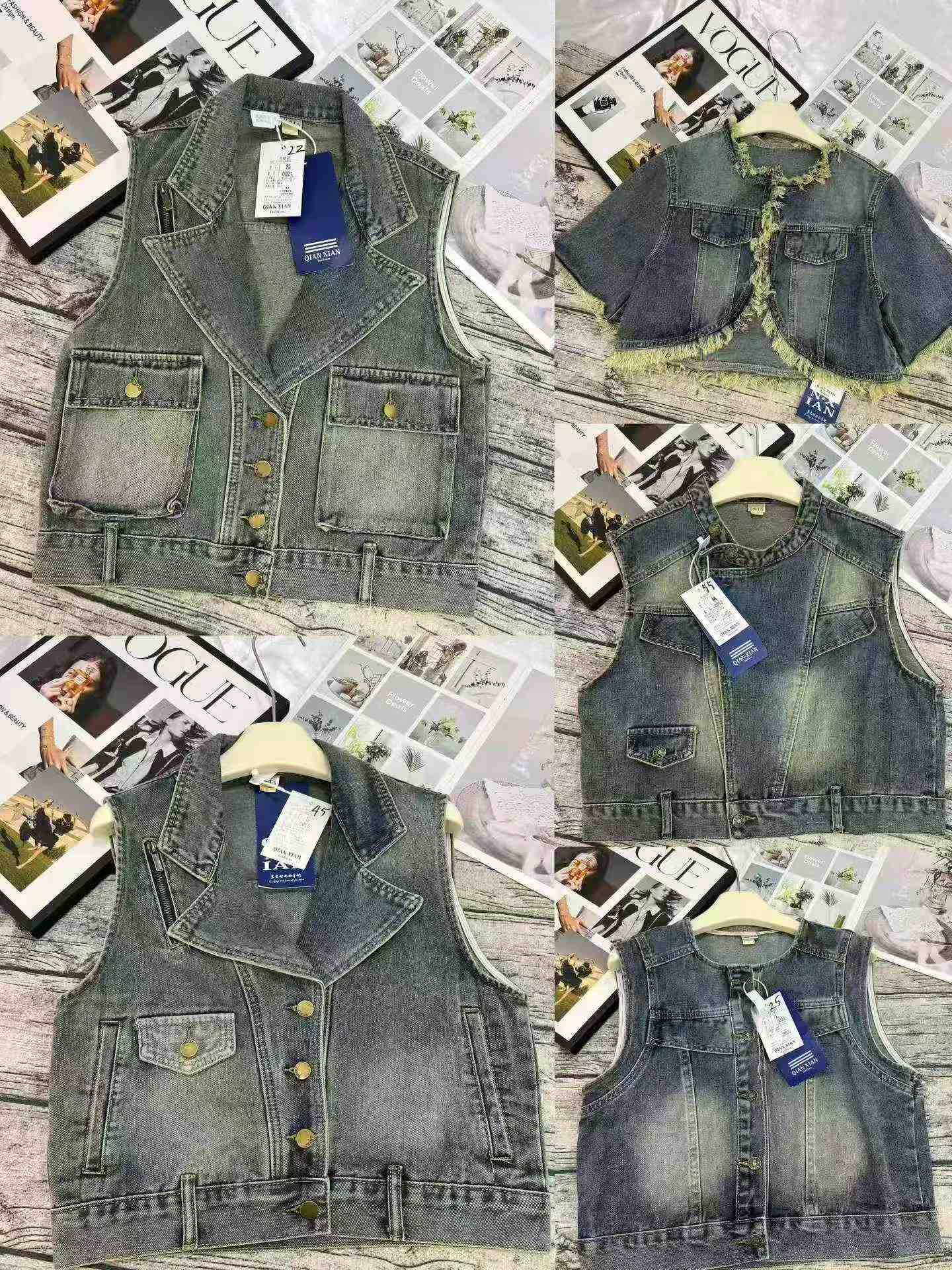 1300 PCS Rompi Denim Baru Kualitas Tinggi & Atasan Denim Lengan Pendek - Image 5