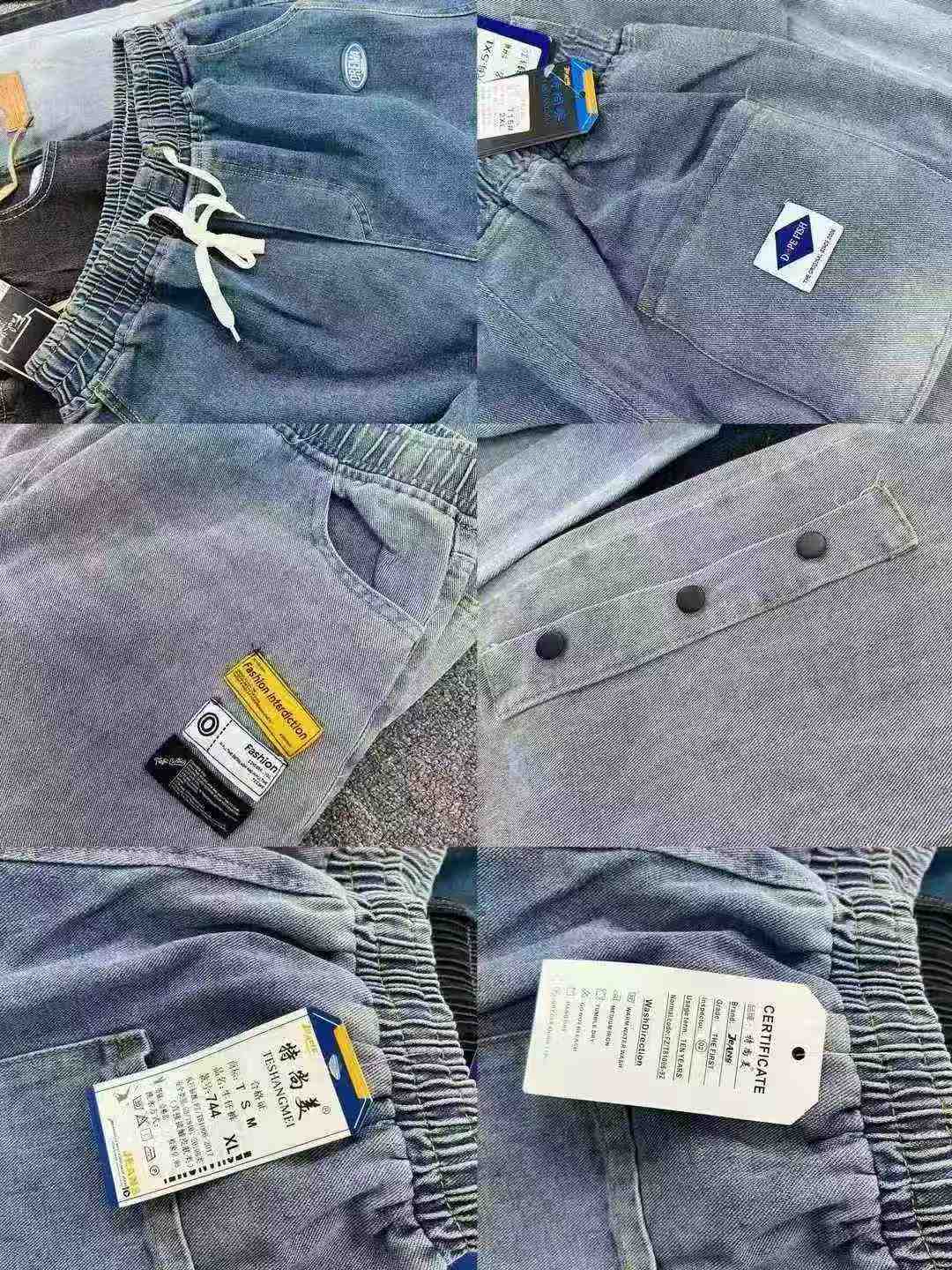 6300 Potong Celana Jeans Pria Pinggang Elastis Denim Campuran - Image 9