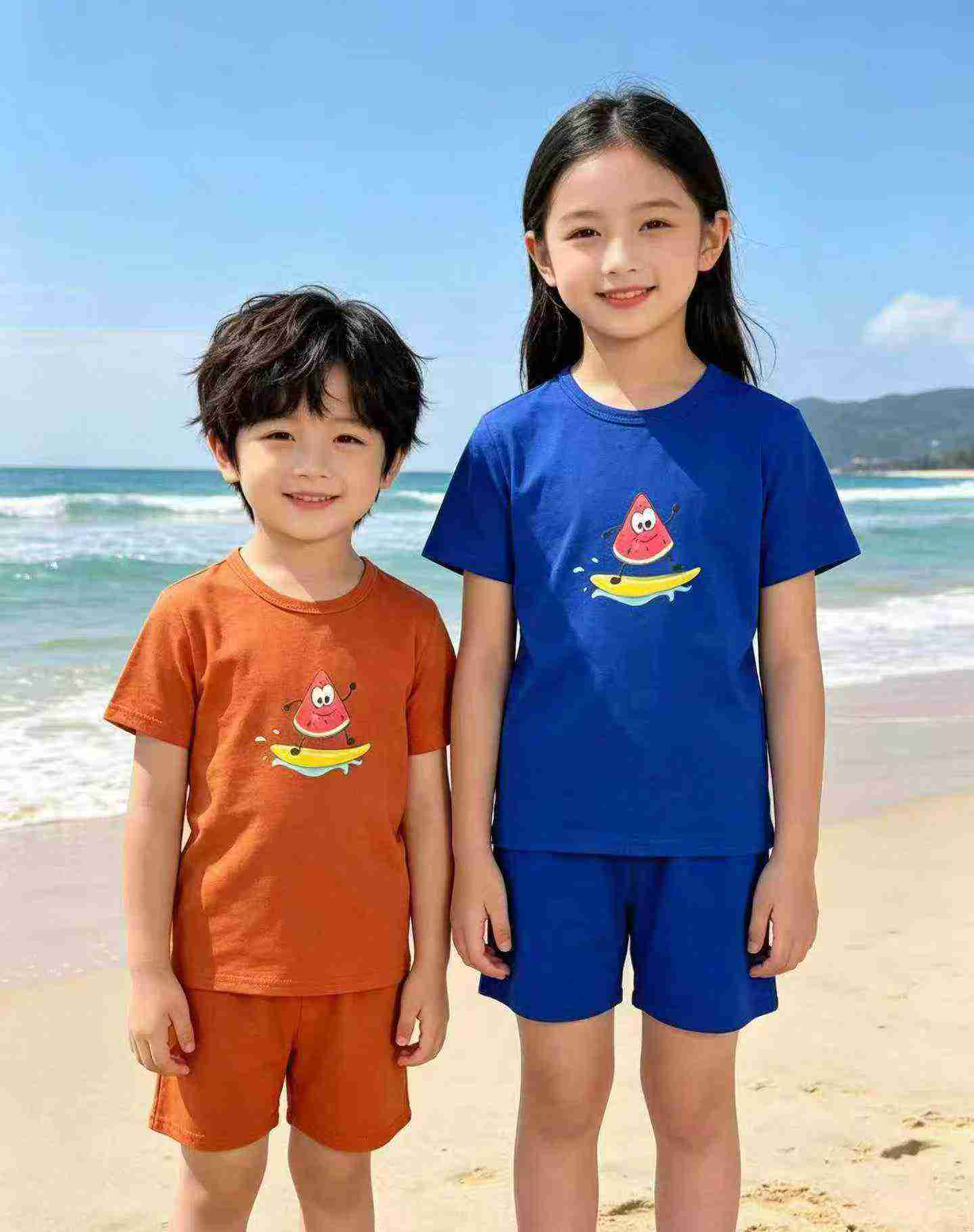 จำนวน 6,800 เซต ชุดเด็กผ้าฝ้ายแท้ พิมพ์ลายการ์ตูน เสื้อแขนสั้นและกางเกงขาสั้น 2 ชิ้น - Image 3