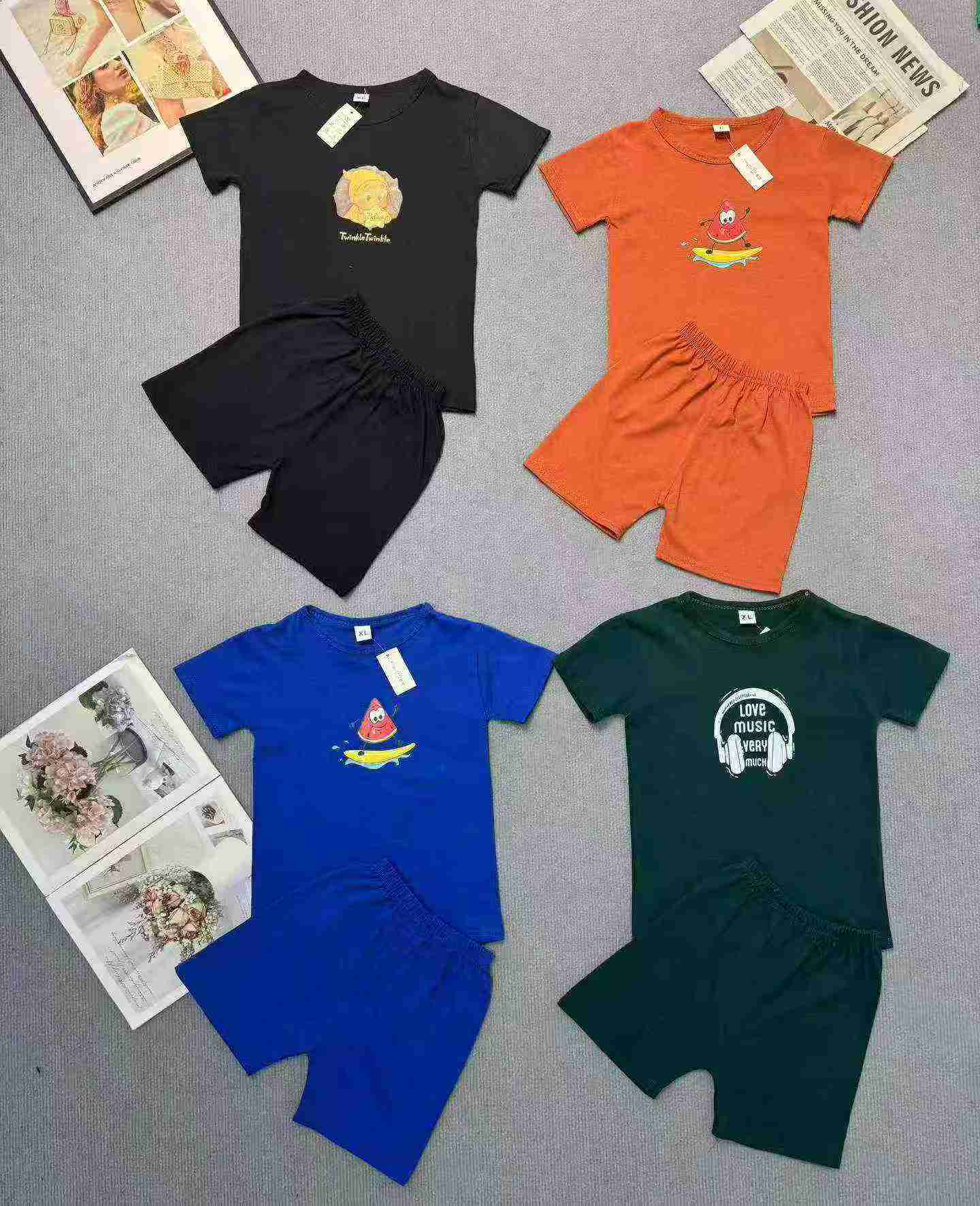 จำนวน 6,800 เซต ชุดเด็กผ้าฝ้ายแท้ พิมพ์ลายการ์ตูน เสื้อแขนสั้นและกางเกงขาสั้น 2 ชิ้น - Image 9
