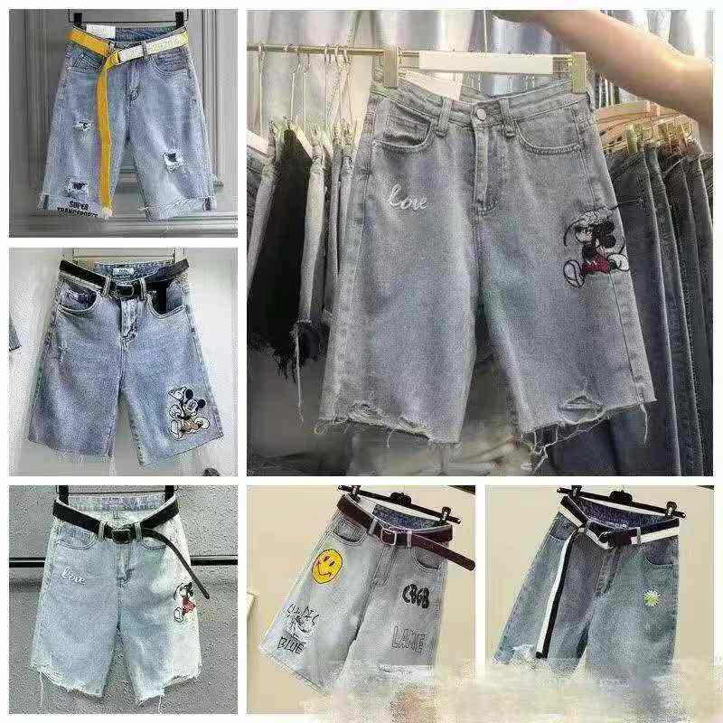 1000 pièces de shorts mi-longs mixtes en denim pour femme Printemps/Été S-XL - Image 4