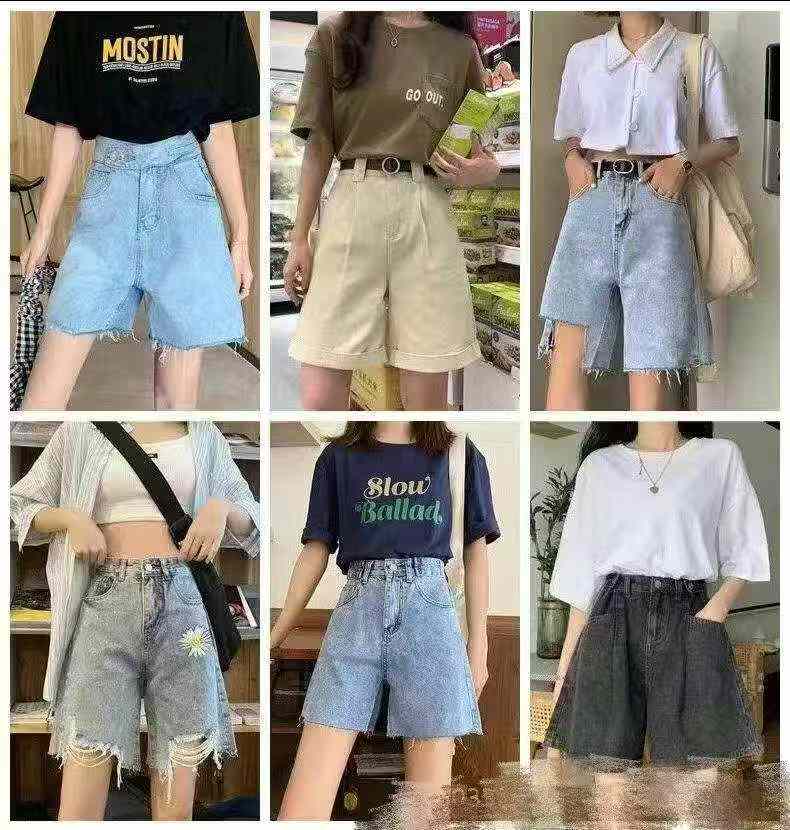 1000 pièces de shorts mi-longs mixtes en denim pour femme Printemps/Été S-XL - Image 5