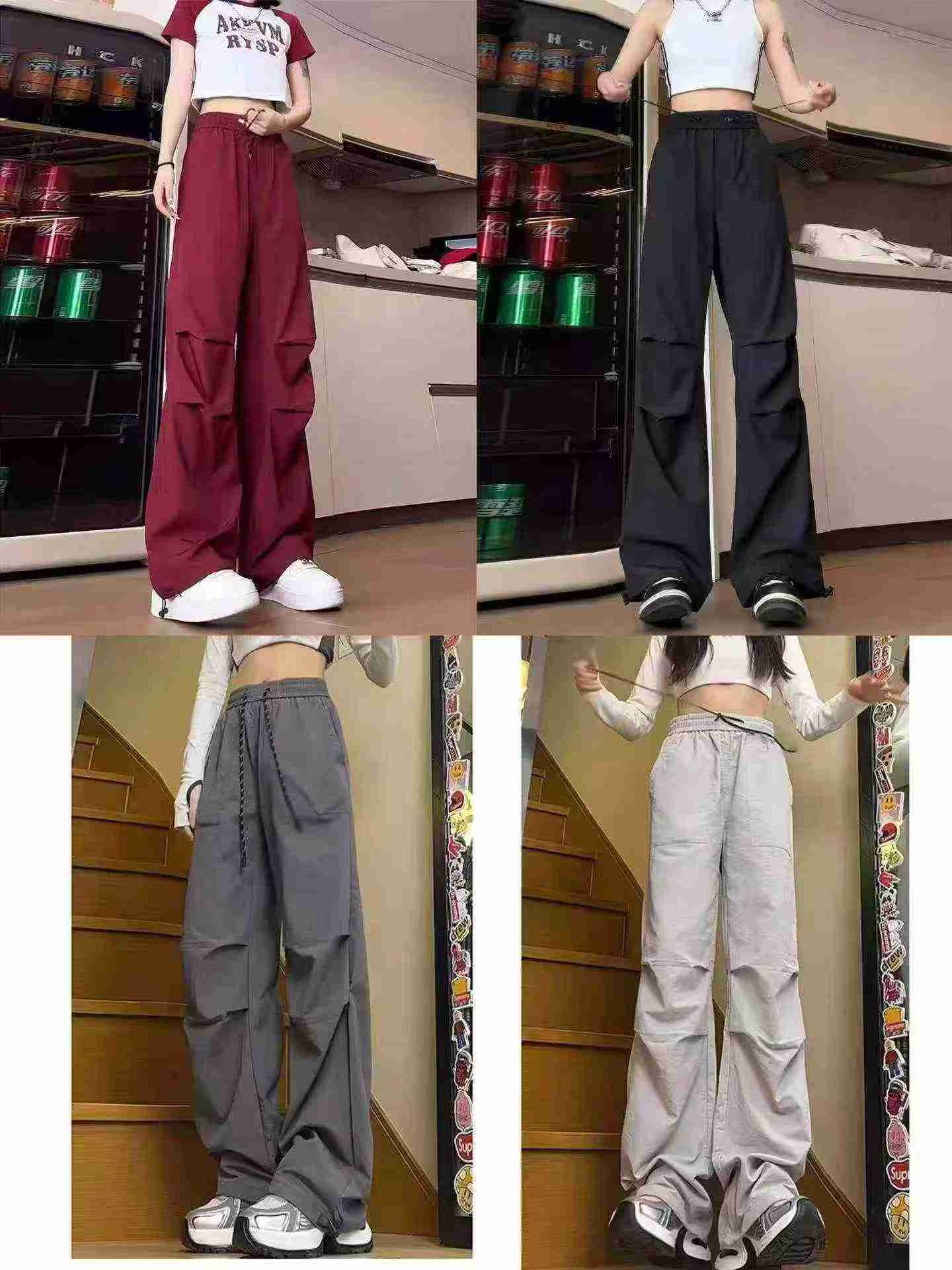 290 Pcs American Style Loose Paratrooper Cargo Hiking Pants for Men Women - Image 3