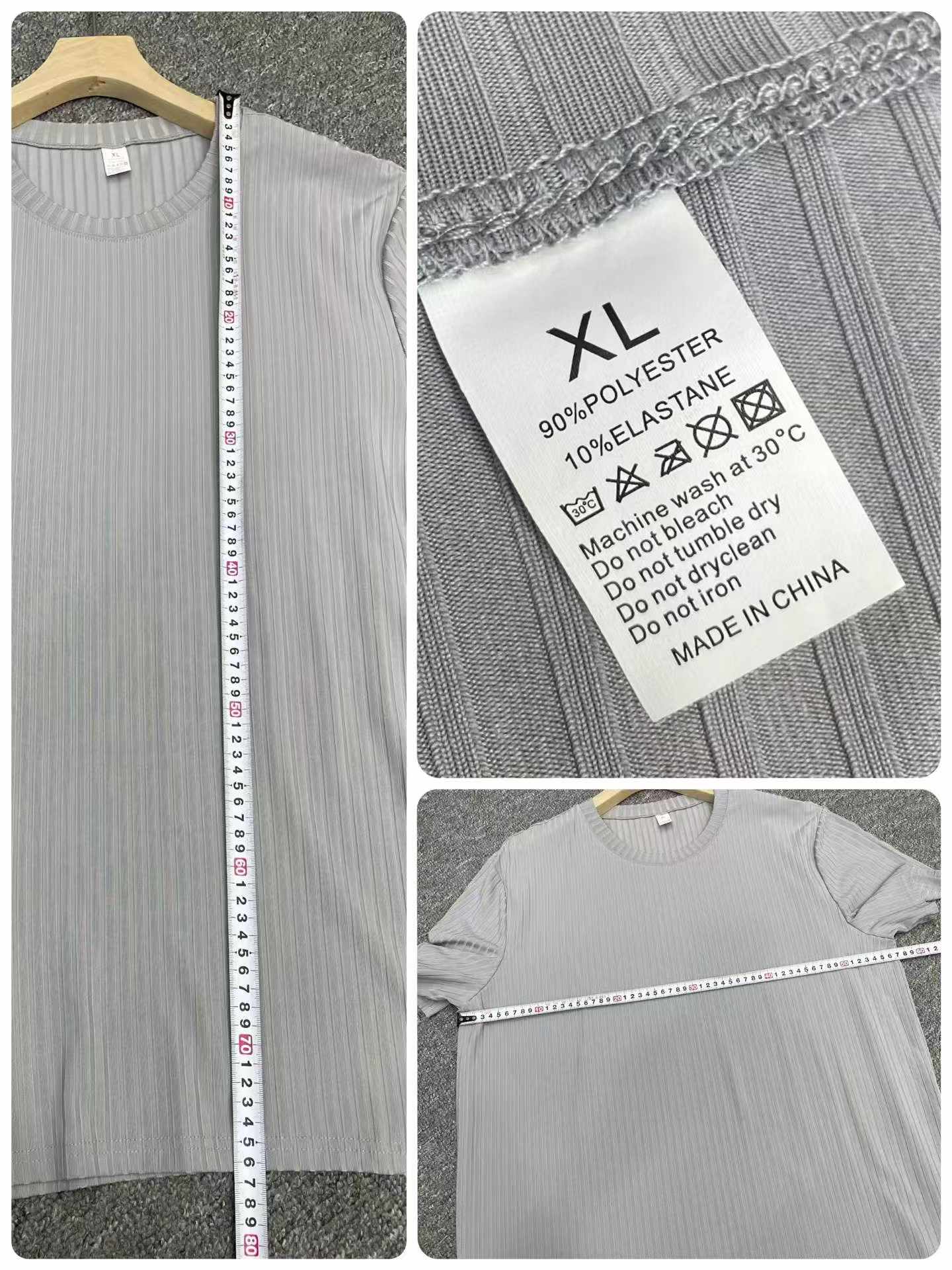 Men's Ice Silk Striped Short Sleeve T-Shirt 717 Pieces - Image 7
