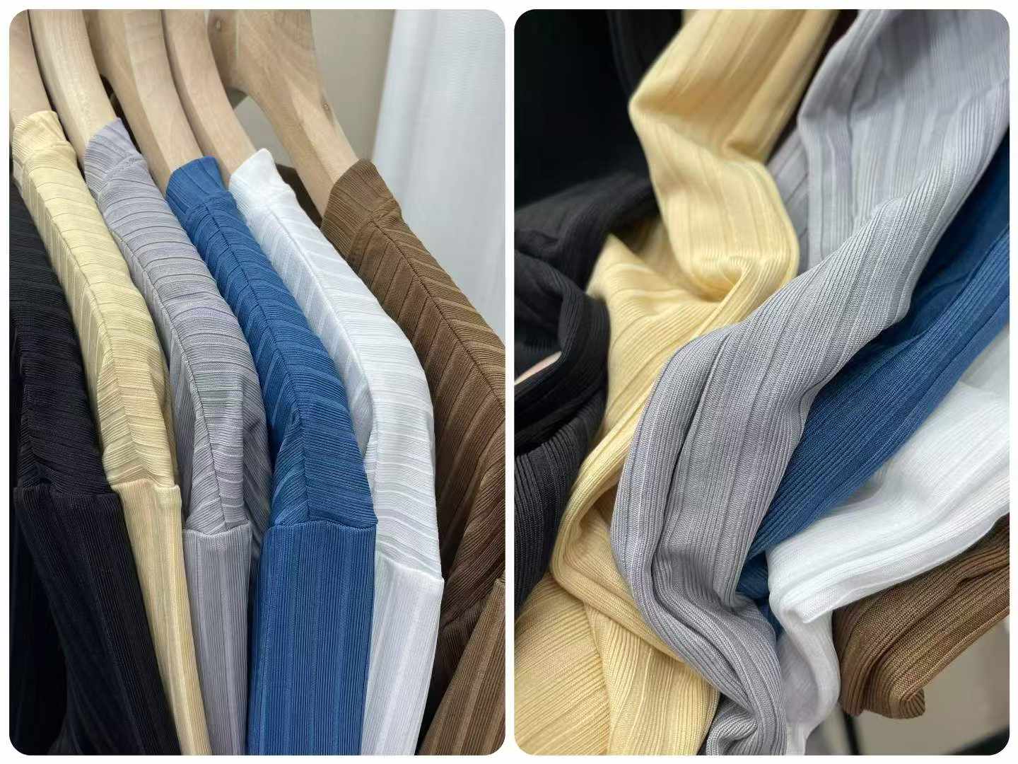 Men's Ice Silk Striped Short Sleeve T-Shirt 717 Pieces - Image 9