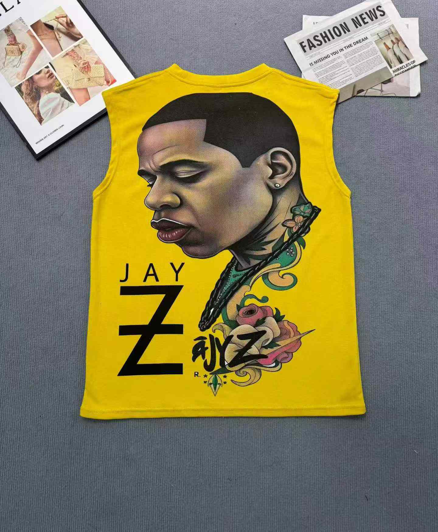 About 8500 Pieces 350g Heavyweight Plus Size Men's Sleeveless Printed Vest For African Foreign Trade - Image 9