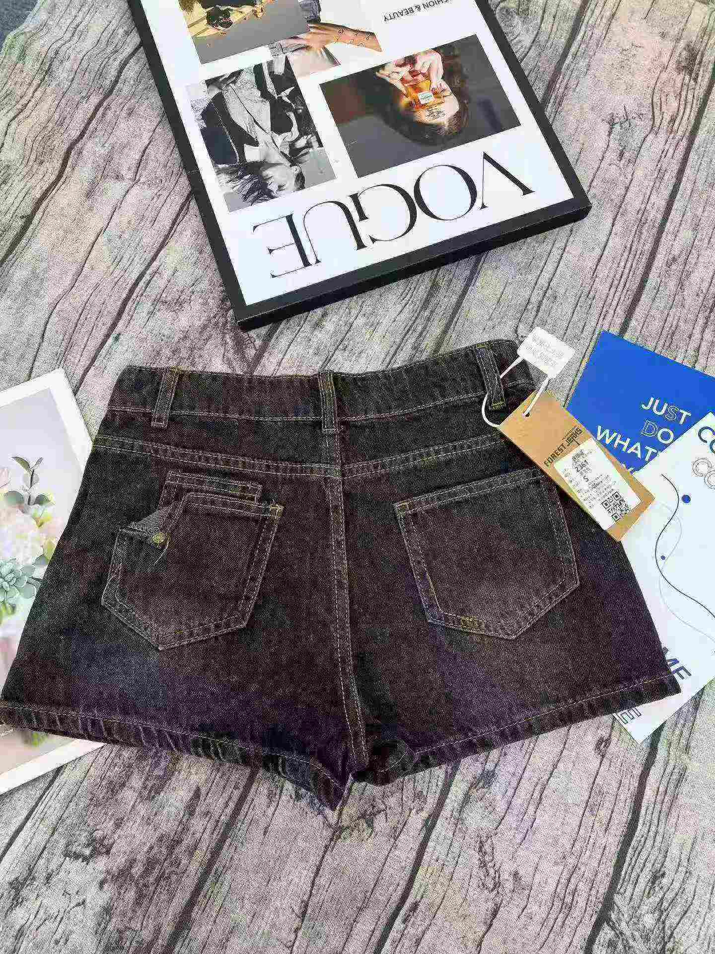 Women's Vintage Denim Mini Skort High Waist A-Line Bodycon - 300 Piece Lot, SML - Image 6